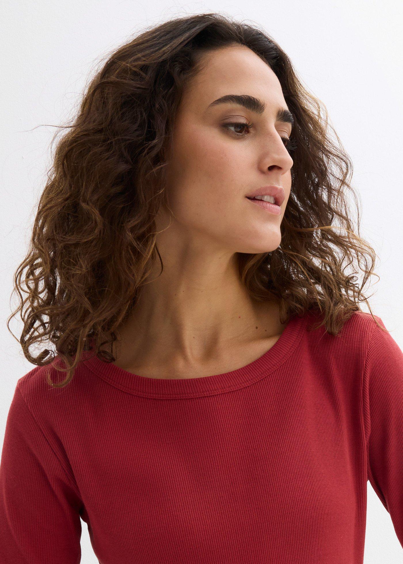 Shirt w prążek, z bawełną organiczną (2 szt.) - Bonprix