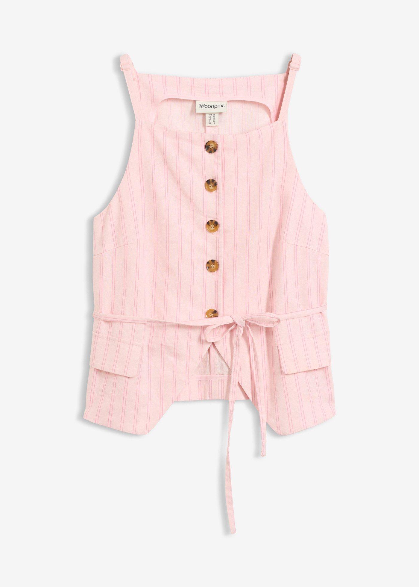 Blazer sans manches en lin mélangé
