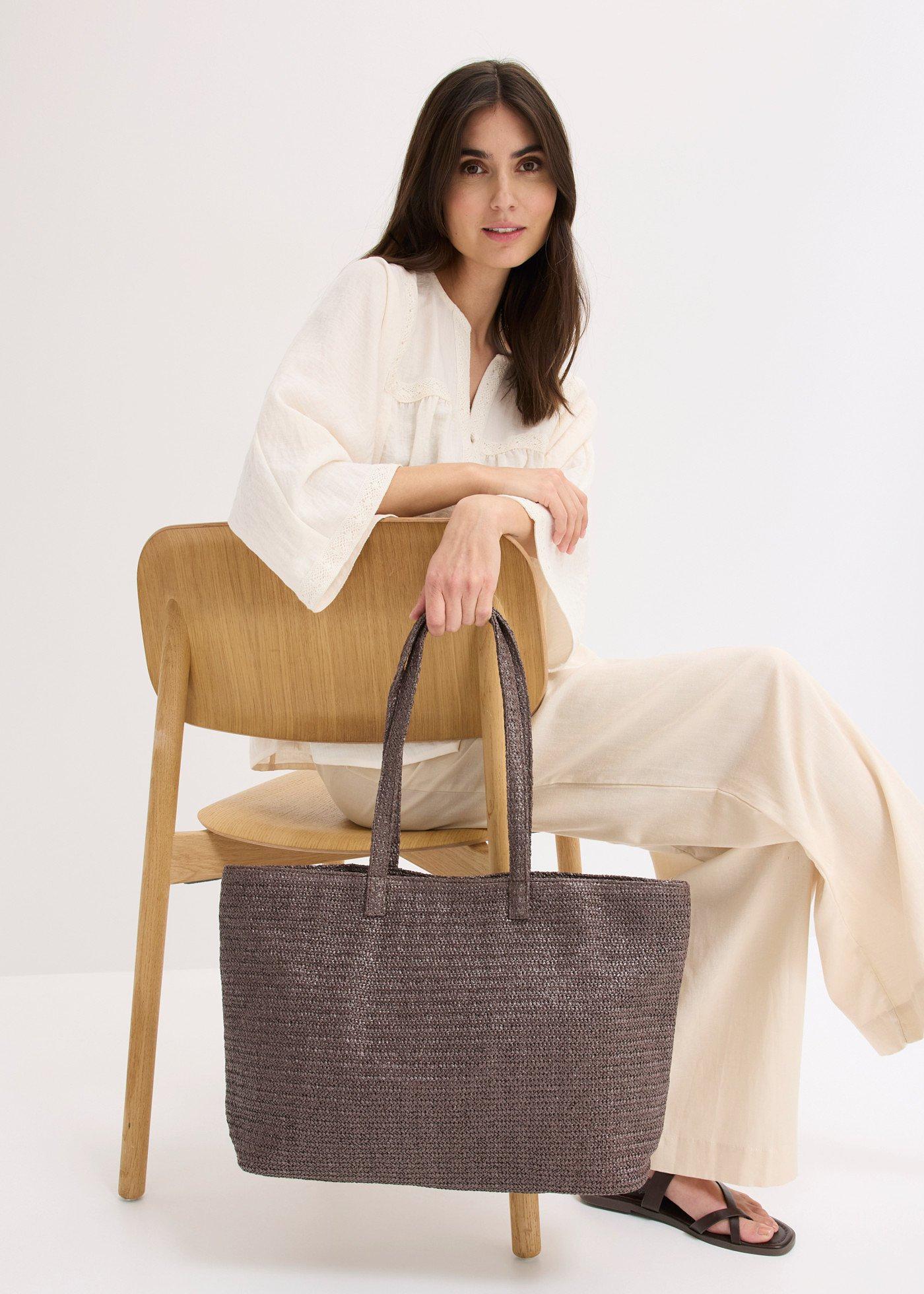 Torba typu shopper w optyce plecionki - Bonprix