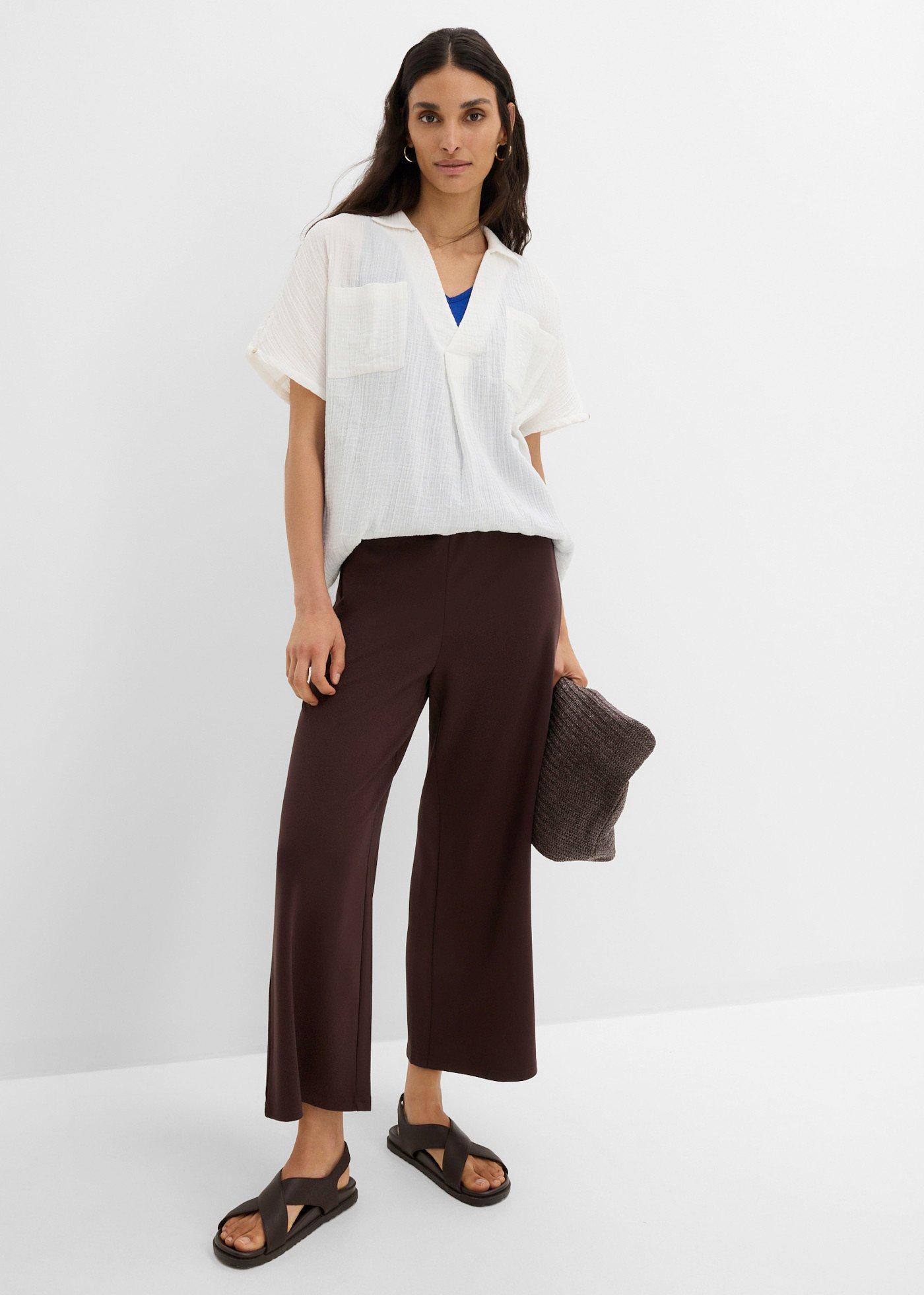 Spodnie culotte z mieszanki wiskozy - Bonprix