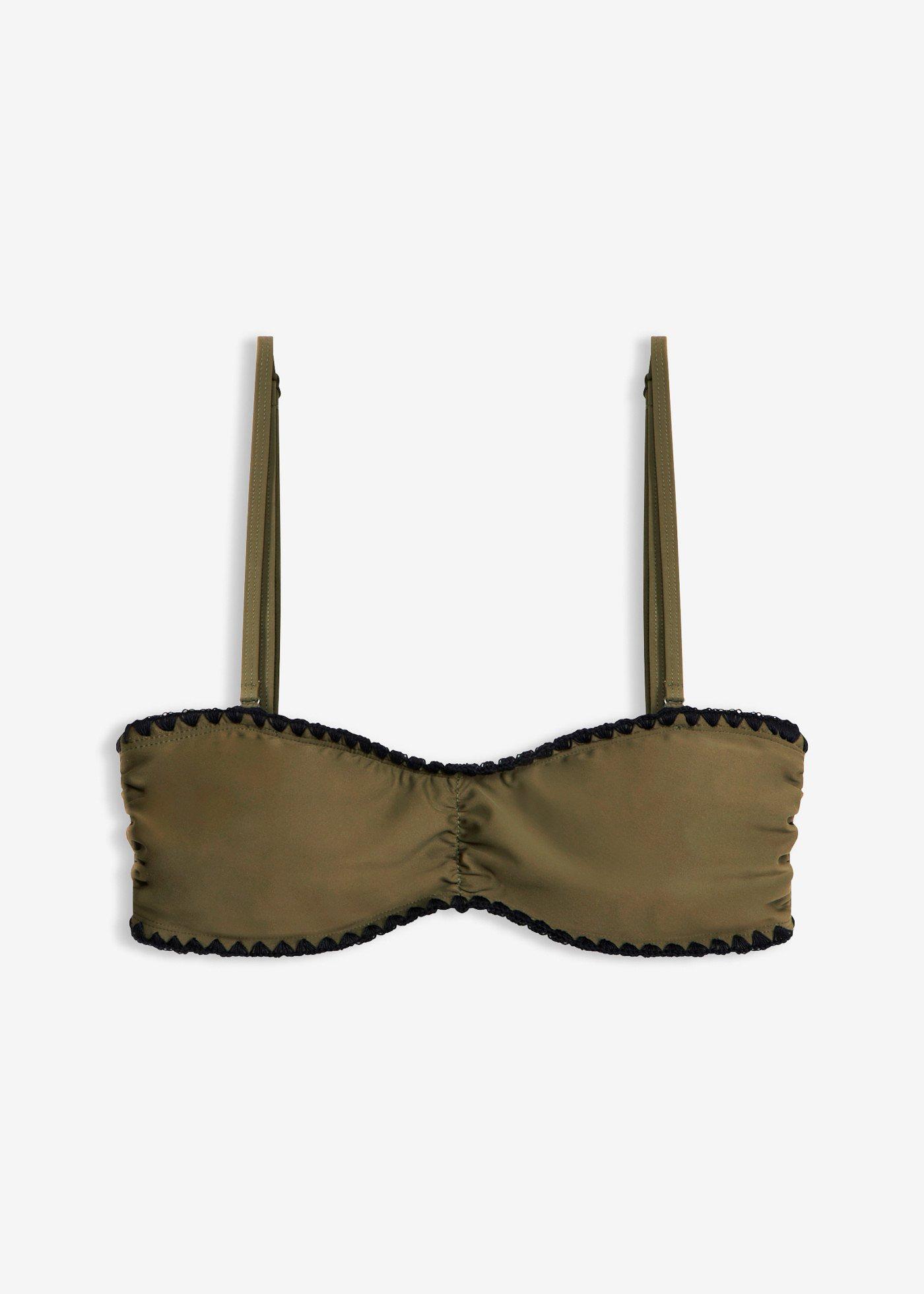 Haut de maillot bandeau orné d’une broderie