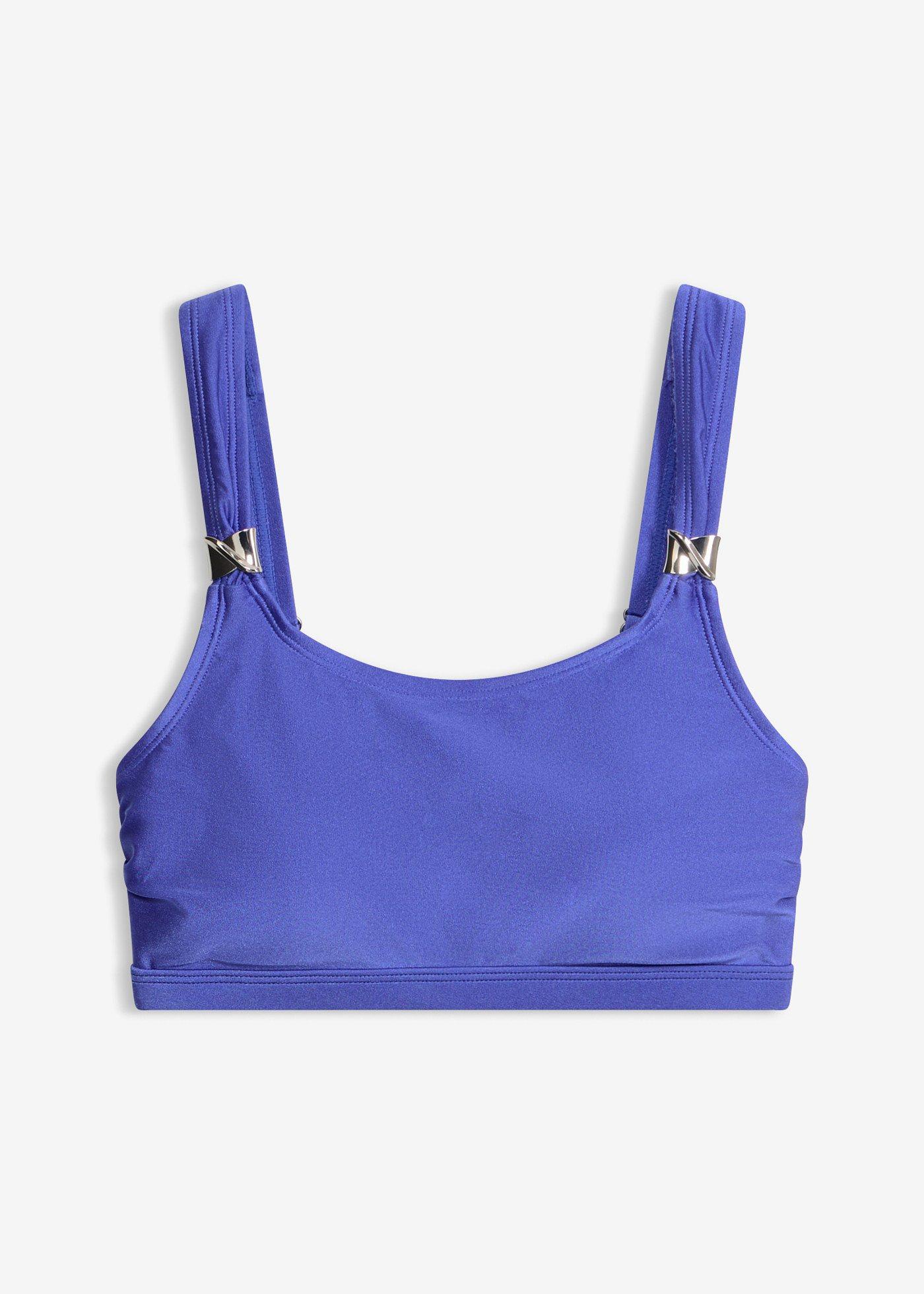 Haut de maillot brassière en matière brillante