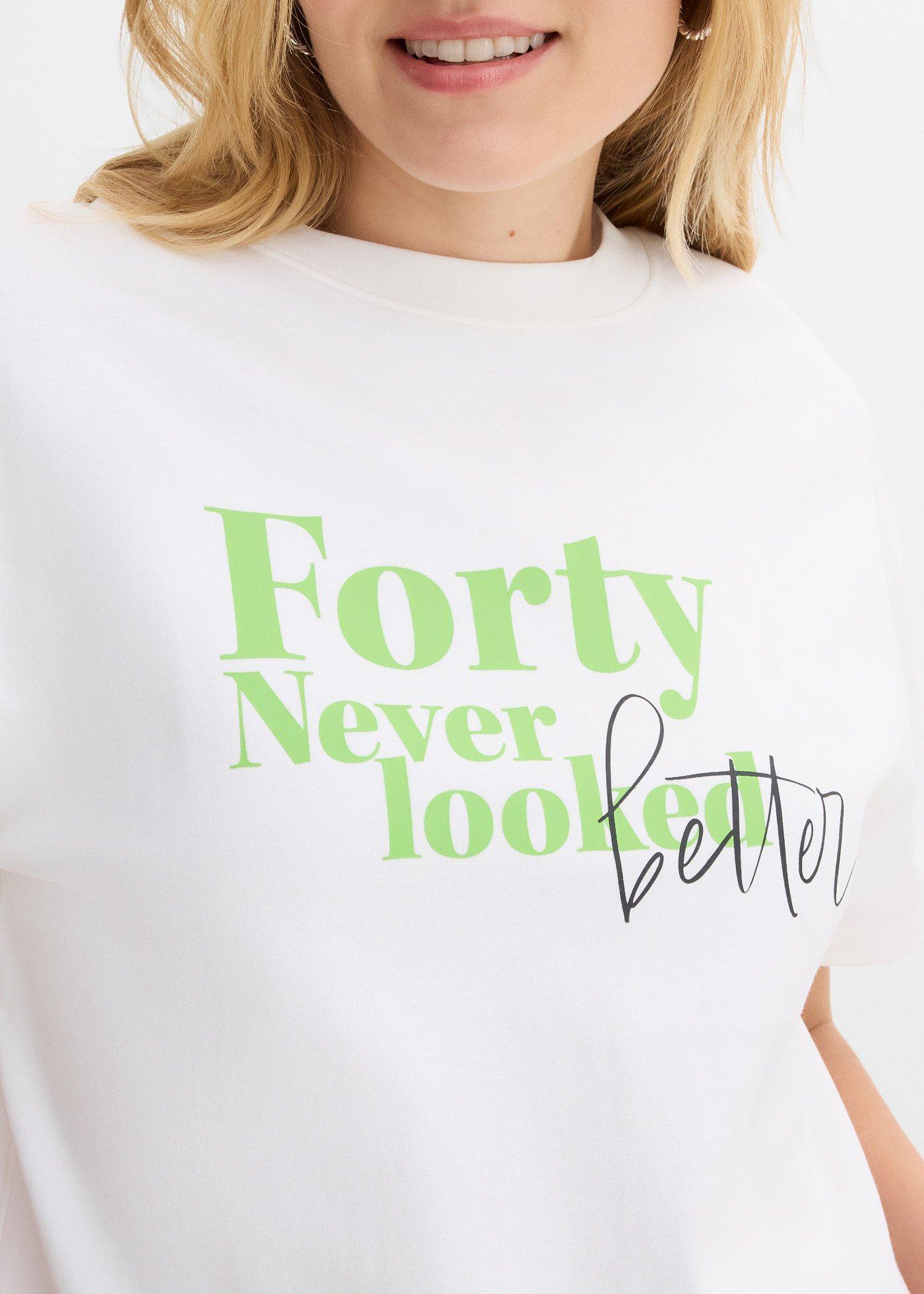 Szeroki T-shirt z czystej bawełny organicznej - Bonprix