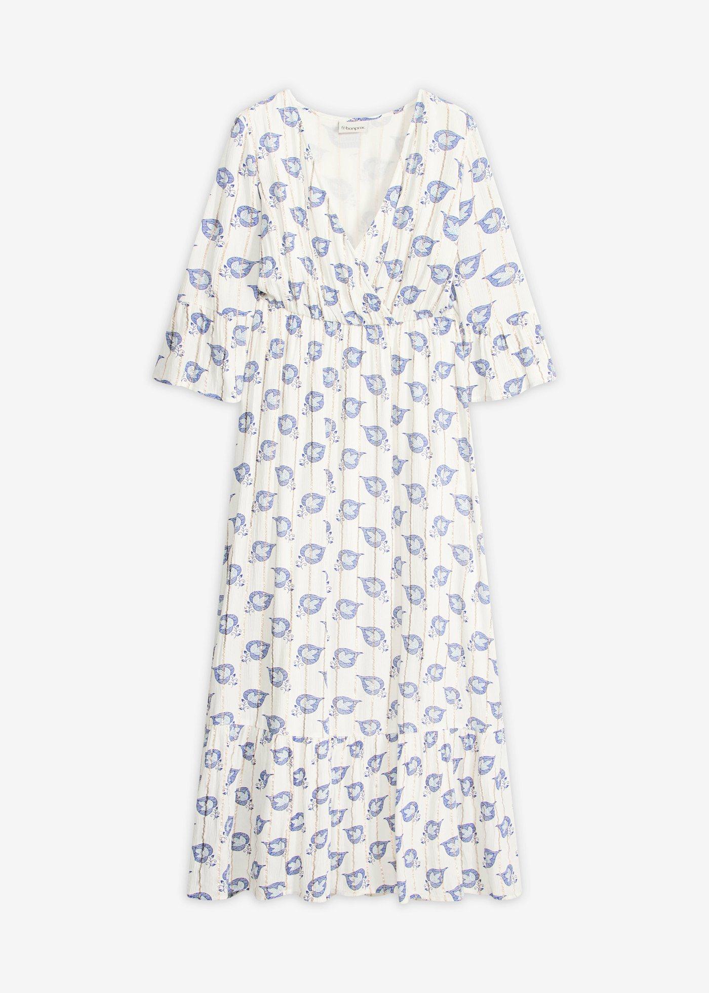 Robe longue en viscose texturée à effet brillant