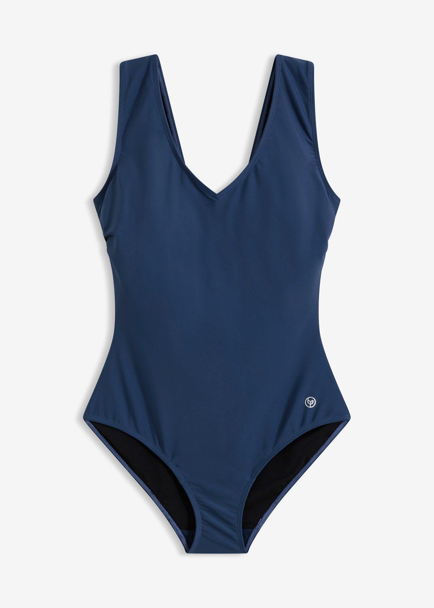 Maillot 1 pièce sculptant à col en V, maintien modéré