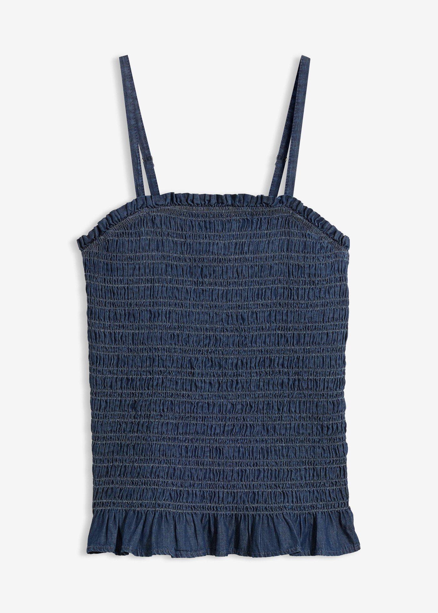 Top bretelles spaghetti en jean