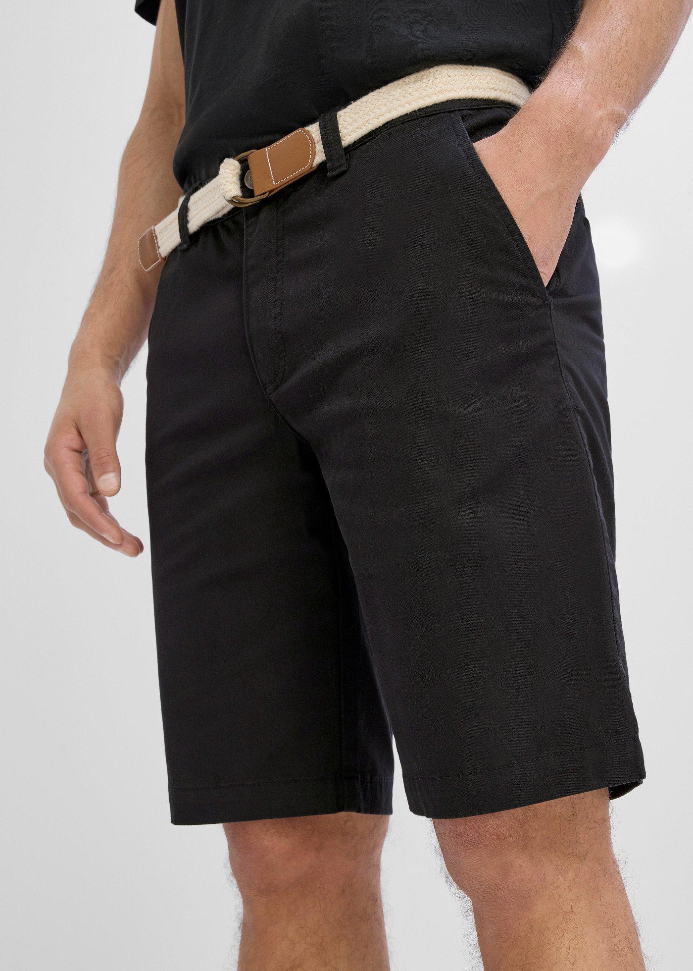 Bermudy ze stretchem i paskiem, regularnie fit - Bonprix