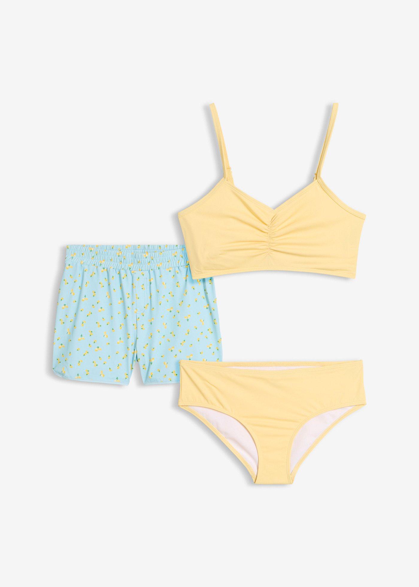 Bikini et short de bain (ens. 3 pces)