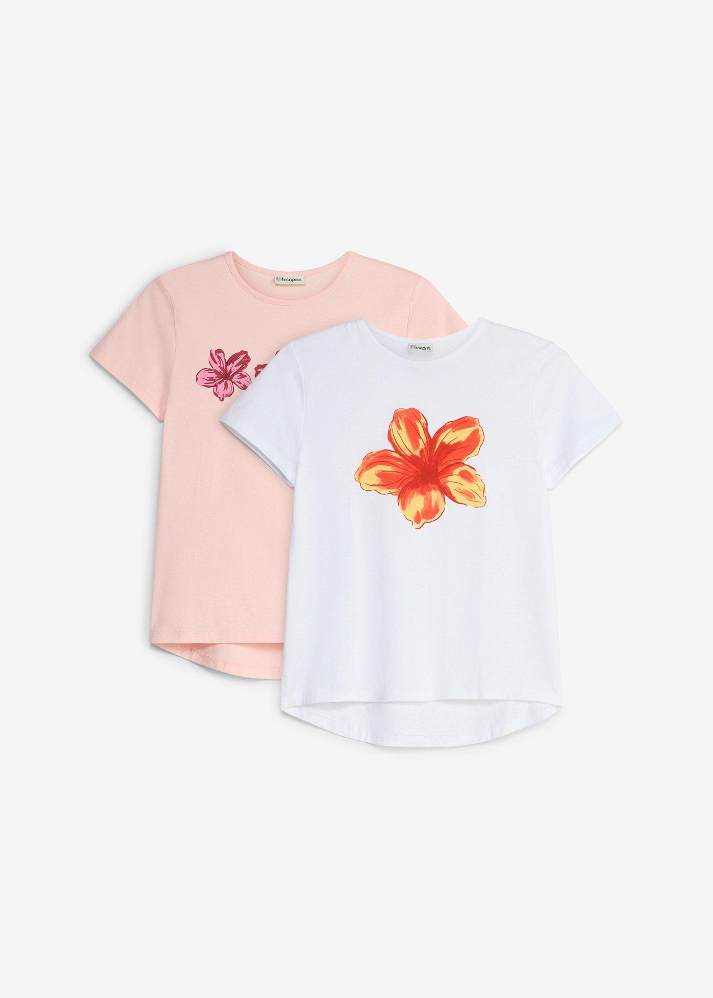 T-shirt z elastycznej mieszanki bawełny organicznej (2 szt.) - Bonprix