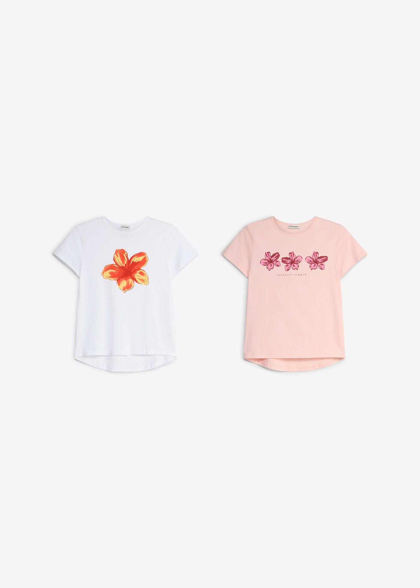 T-shirt z elastycznej mieszanki bawełny organicznej (2 szt.) - Bonprix