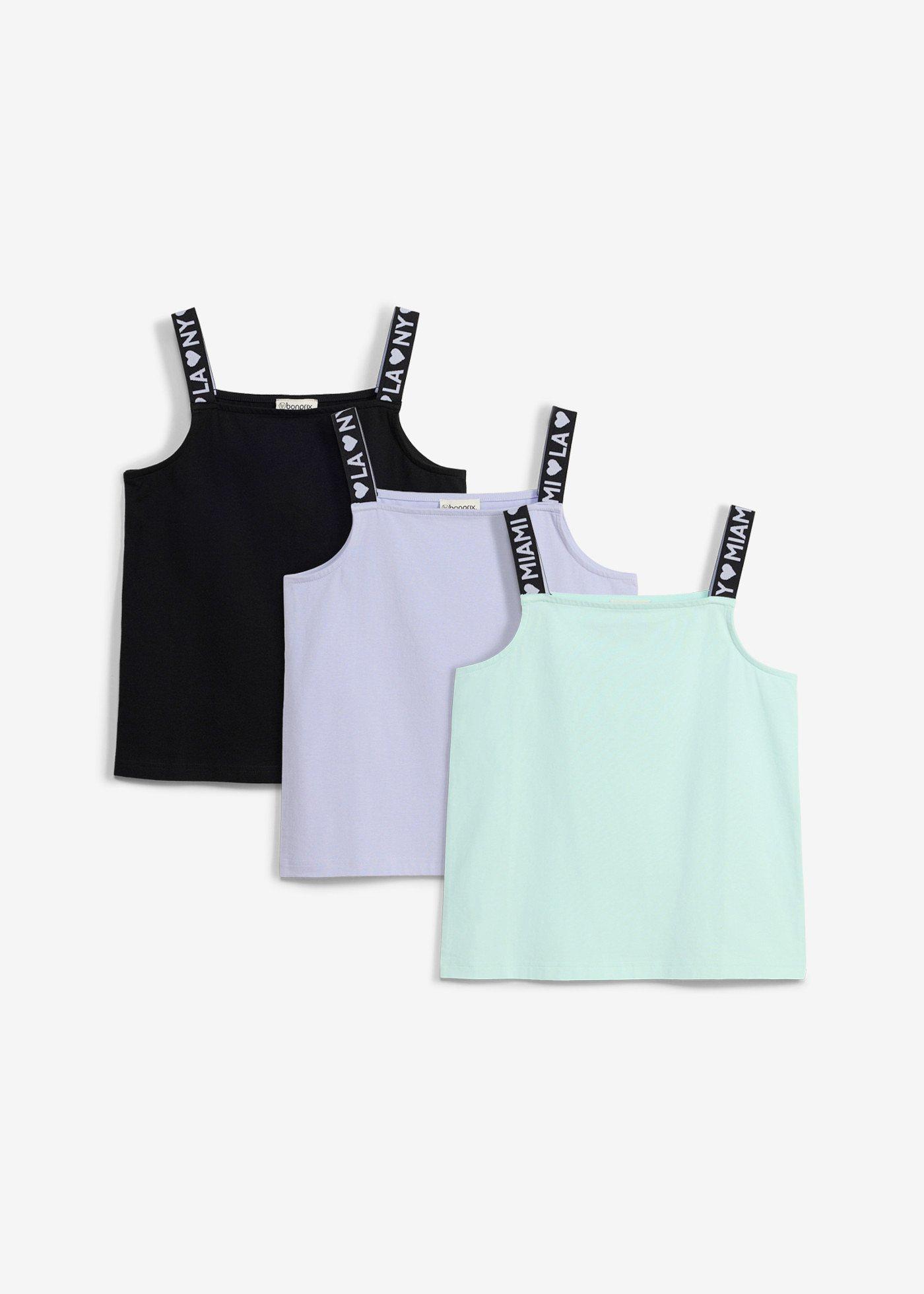 Lot de 3 tops en coton extensible