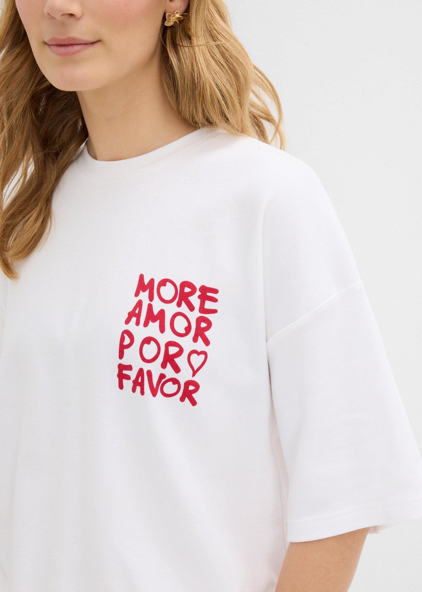 T-shirt oversize z czystej bawełny organicznej - Bonprix
