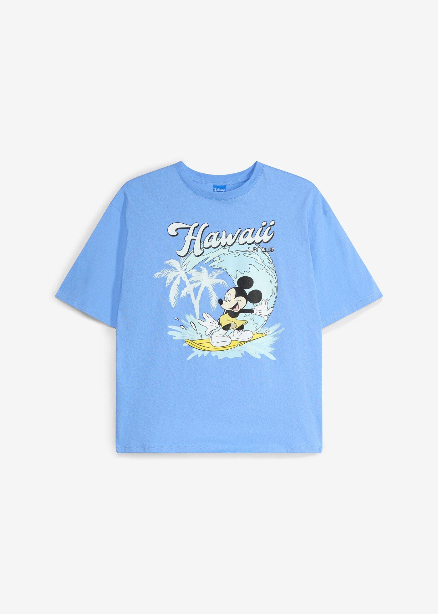 T-shirt z motywem myszki Mickey, loose fit, czysta bawełna - Bonprix