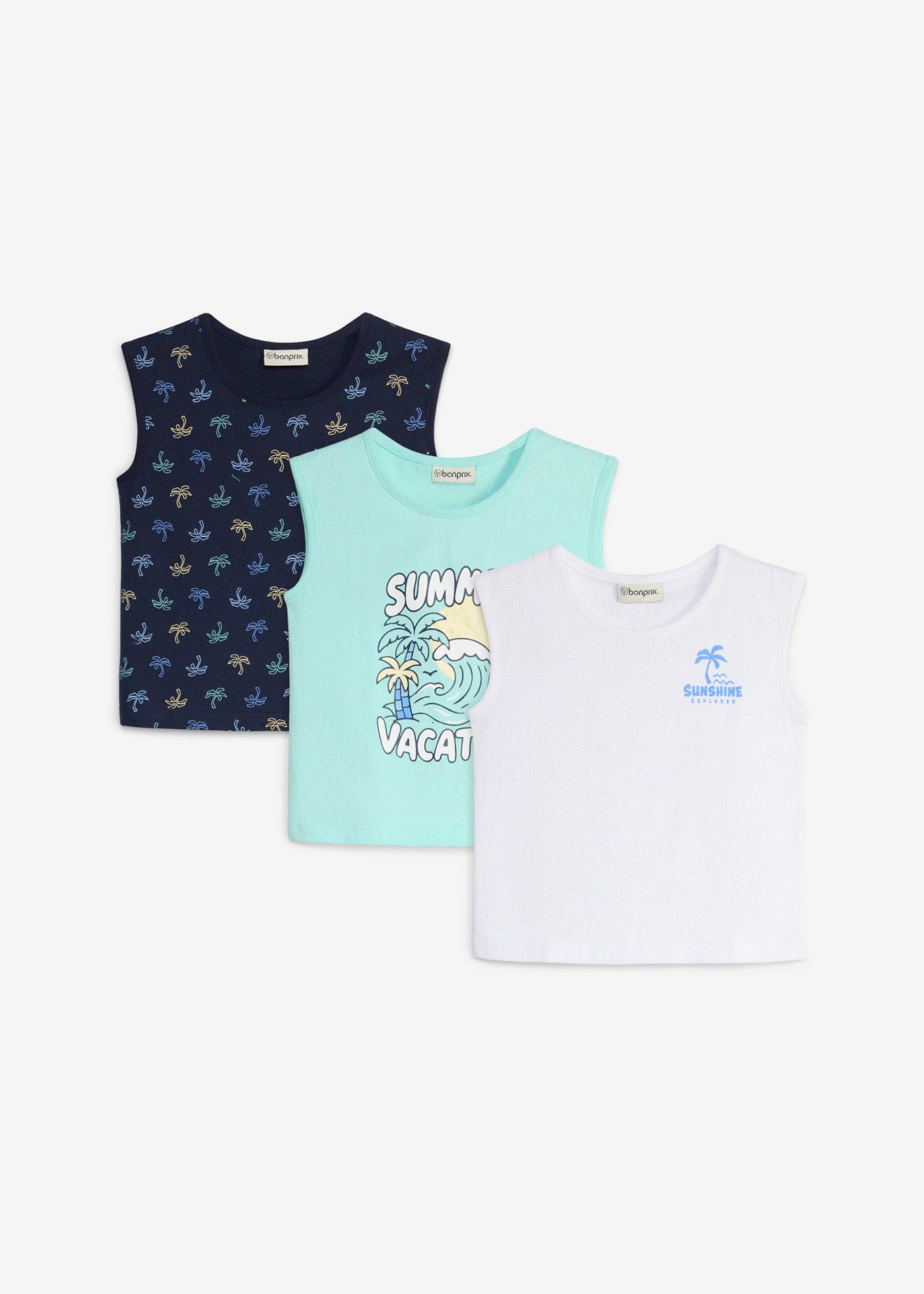 Tank top z czystej bawełny (3 sztuki) - Bonprix