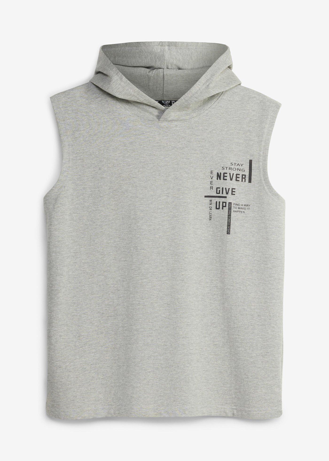 Bluza z kapturem bez rękawów z bawełny organicznej, loose fit - Bonprix