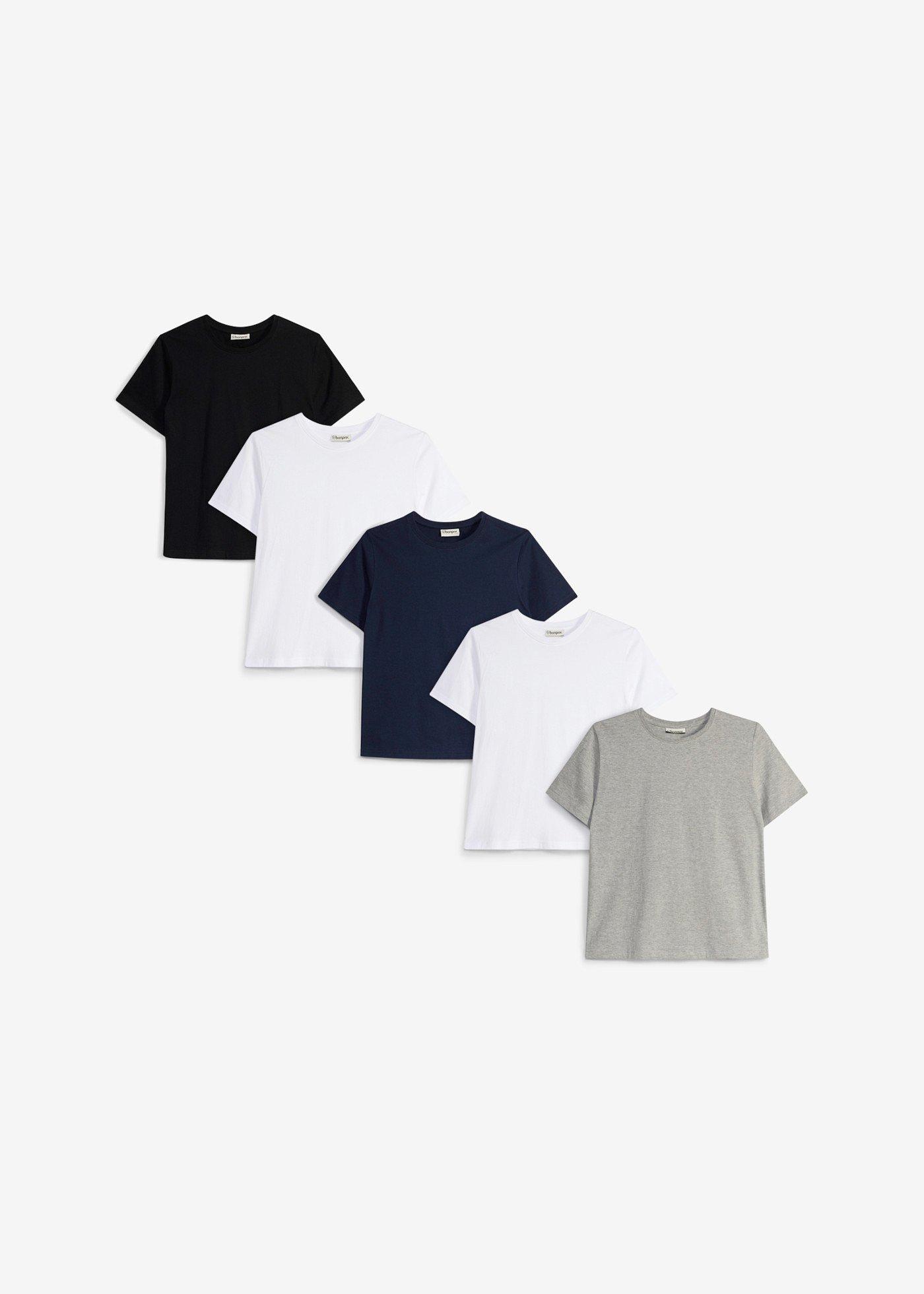 T-shirt z czystej bawełny organicznej (5 szt.) - Bonprix