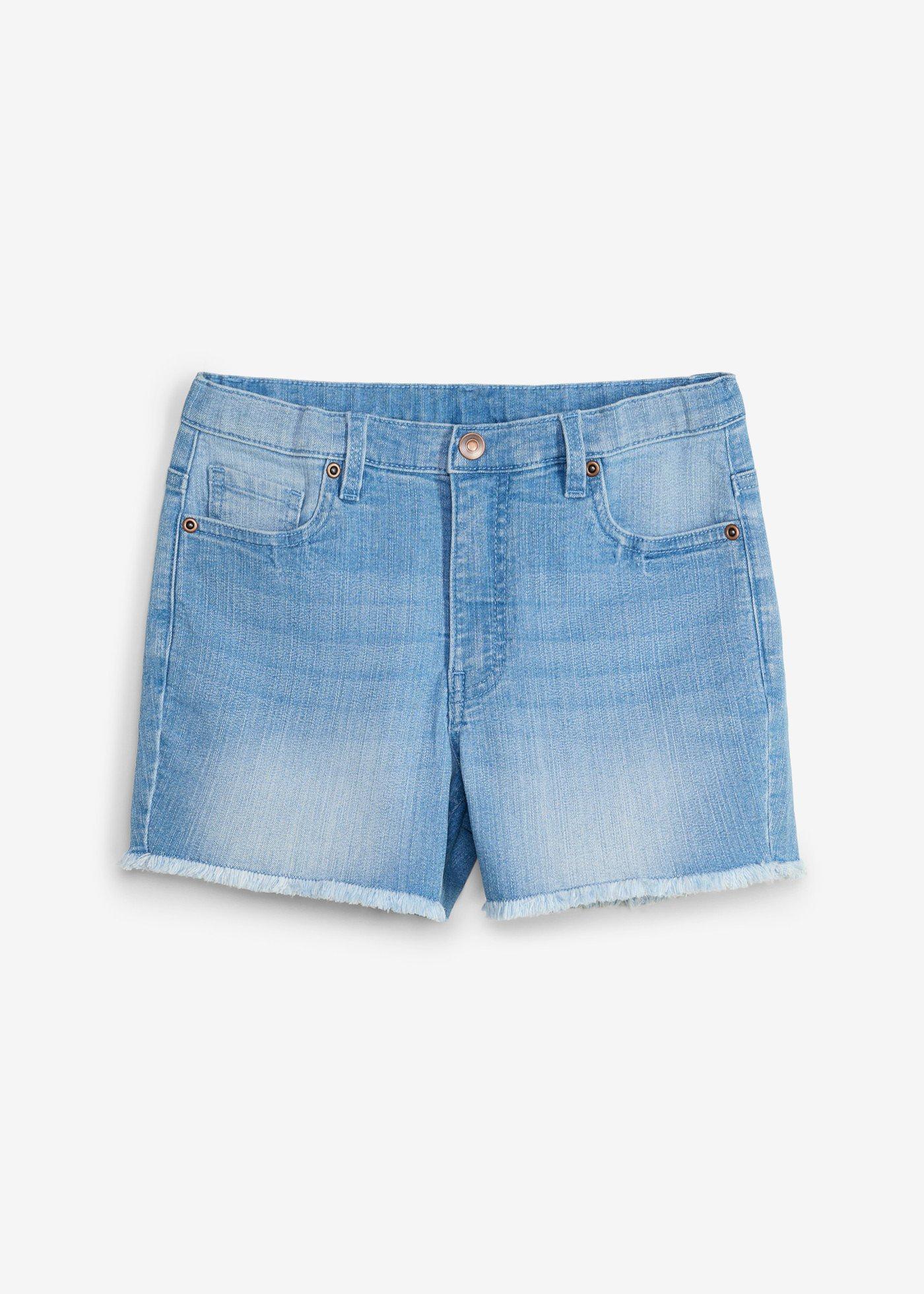 Szorty jeansowe mid waist z bawełną organiczną - Bonprix