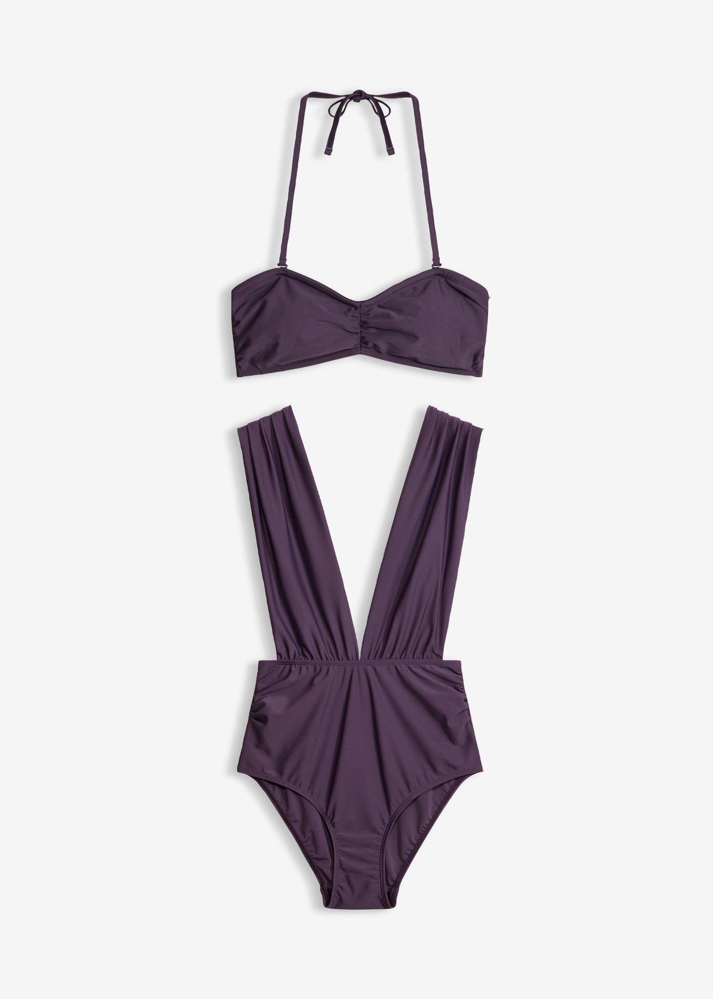 Maillot 1 pièce avec haut de maillot bandeau (ens. 2 pces)