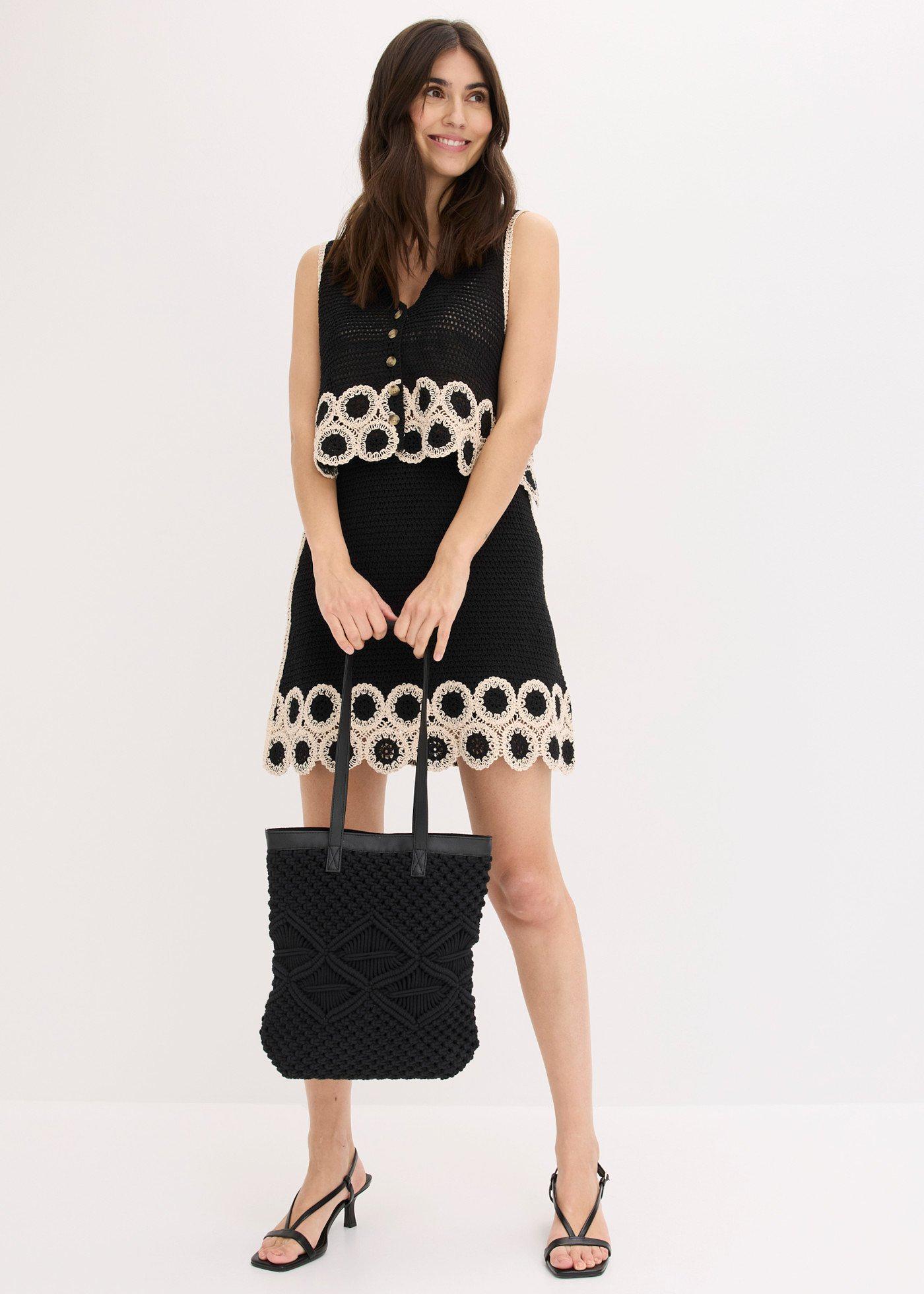 Torba makramowa typu shopper - Bonprix