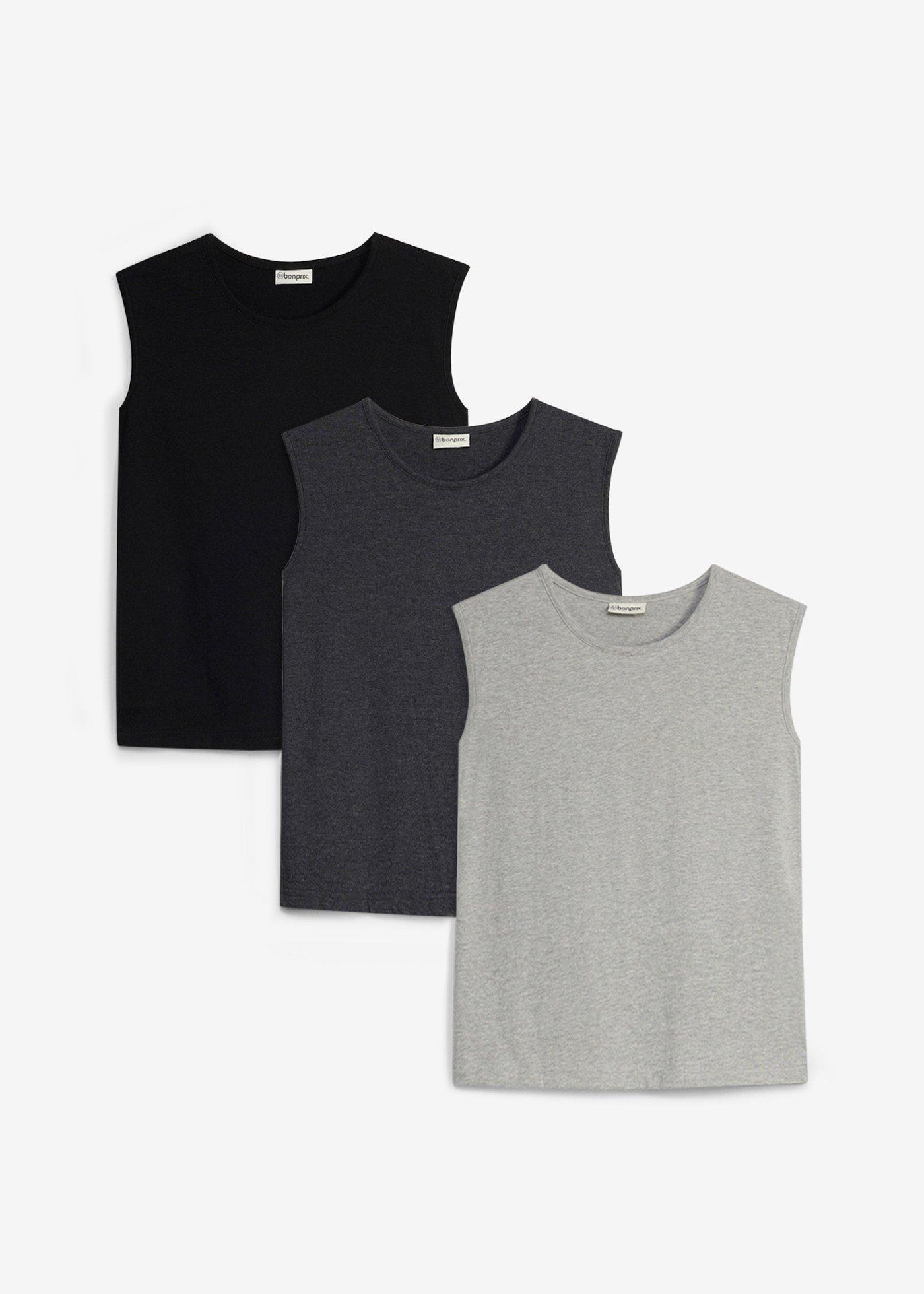 Tank top z bawełny organicznej (3 sztuki) - Bonprix