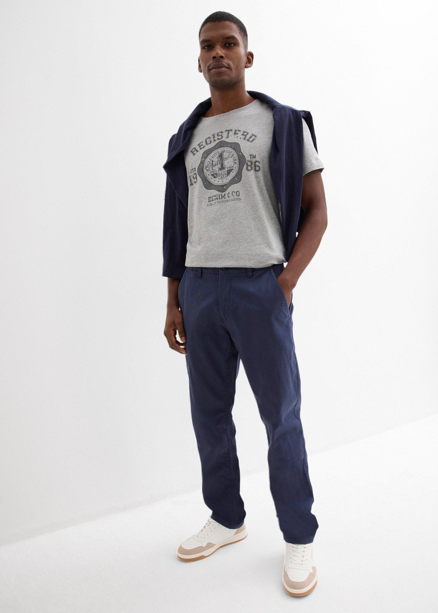 Spodnie chinosy z czystego lnu, regular fit, straight - Bonprix