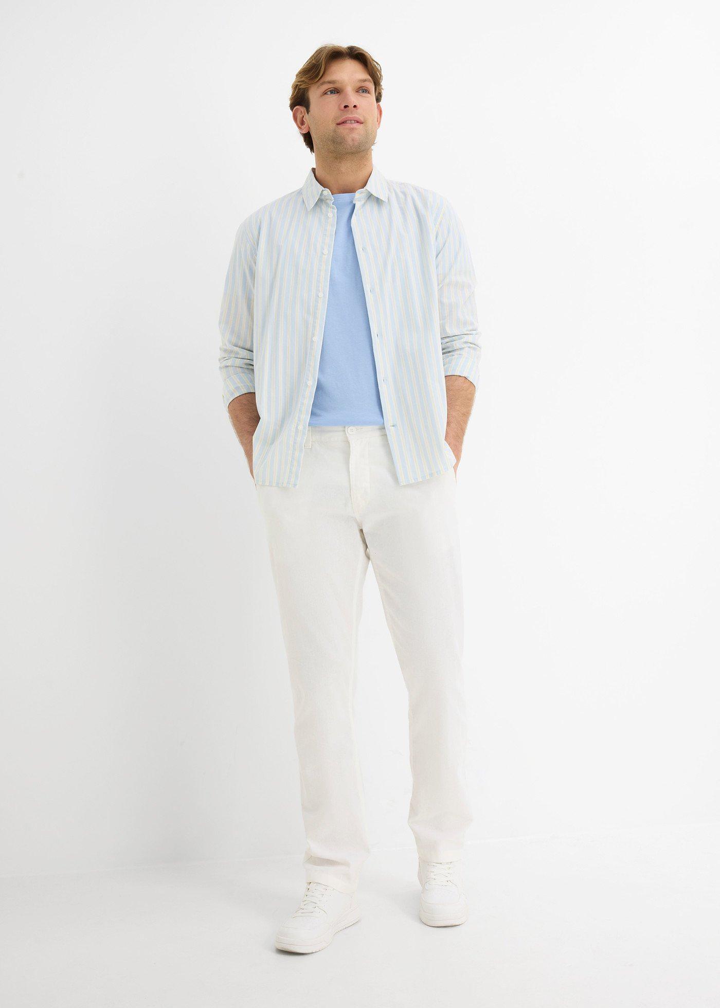 Spodnie chinosy z czystego lnu, regular fit, straight - Bonprix