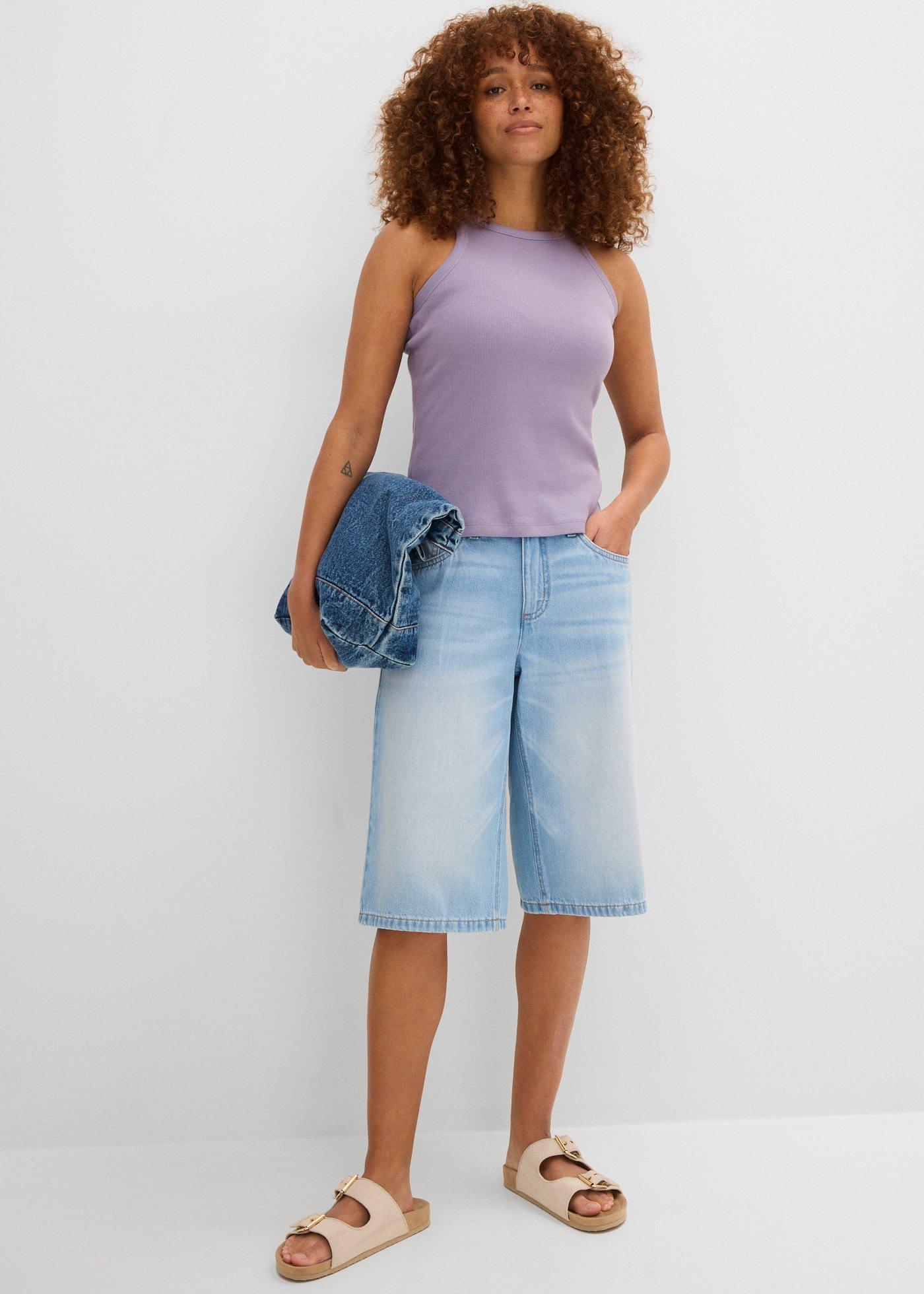 Tank top w prążek - Bonprix