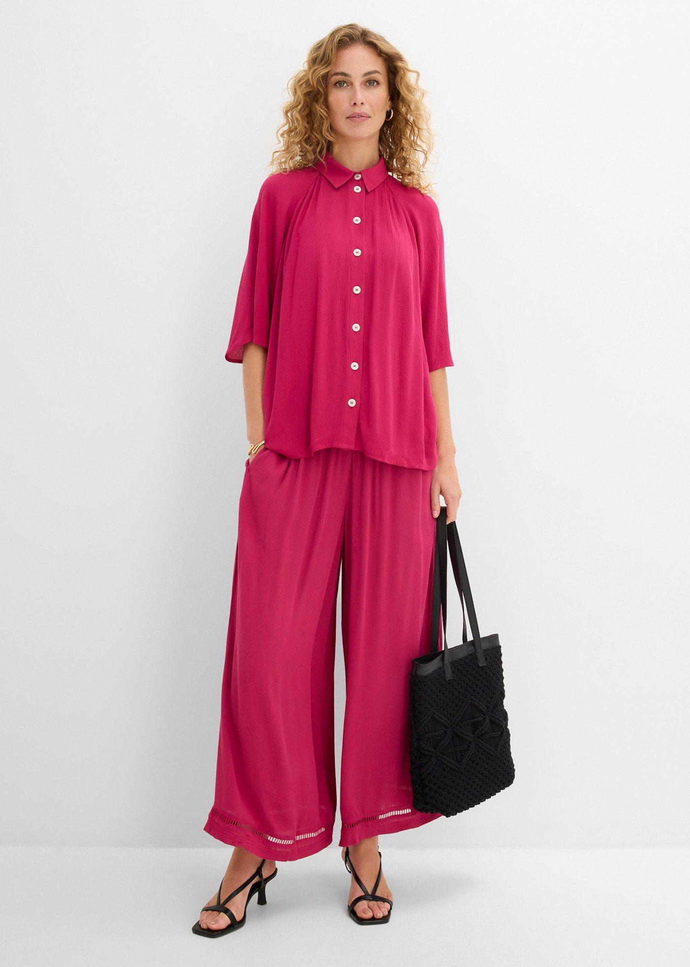 Bluzka oversize ze strukturalnej wiskozy - Bonprix