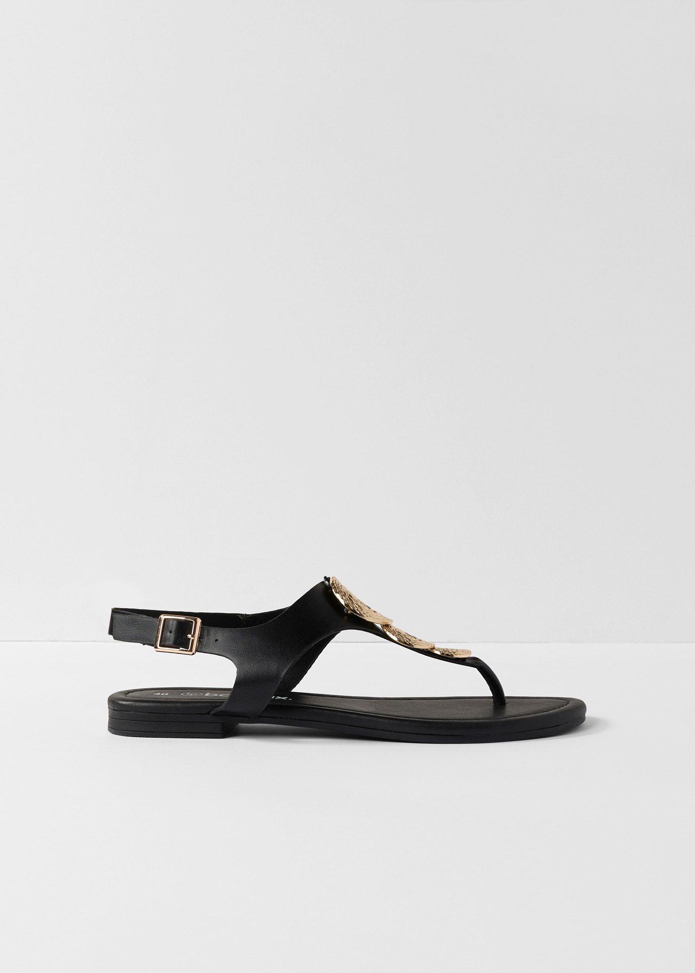 Sandales entredoigt à détails métalliques