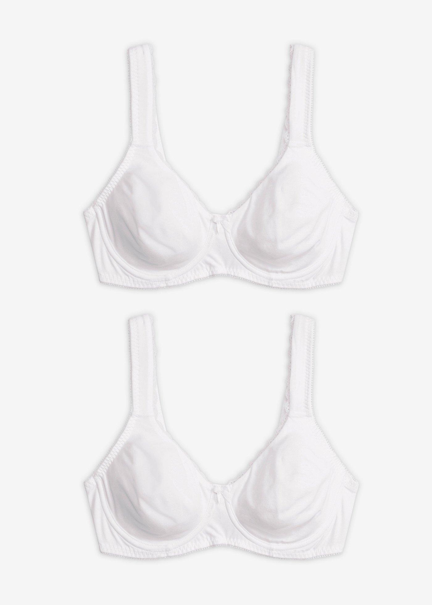 Lot de 2 soutiens-gorge minimiseurs moulés coton, avec armatures