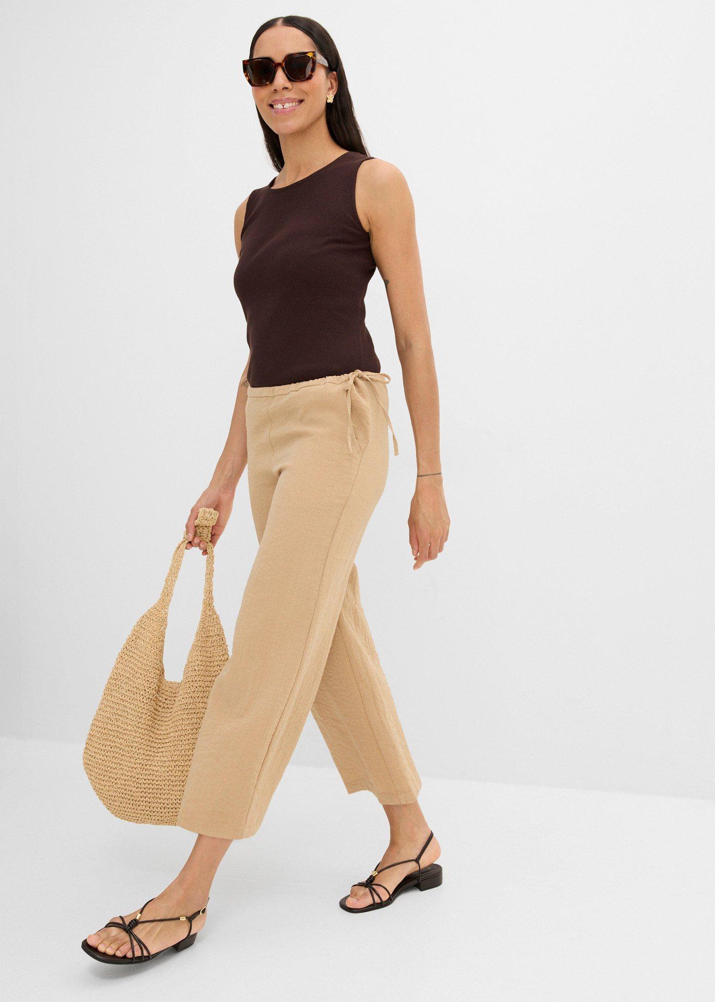 Spodnie culotte z mieszanki wiskozy - Bonprix