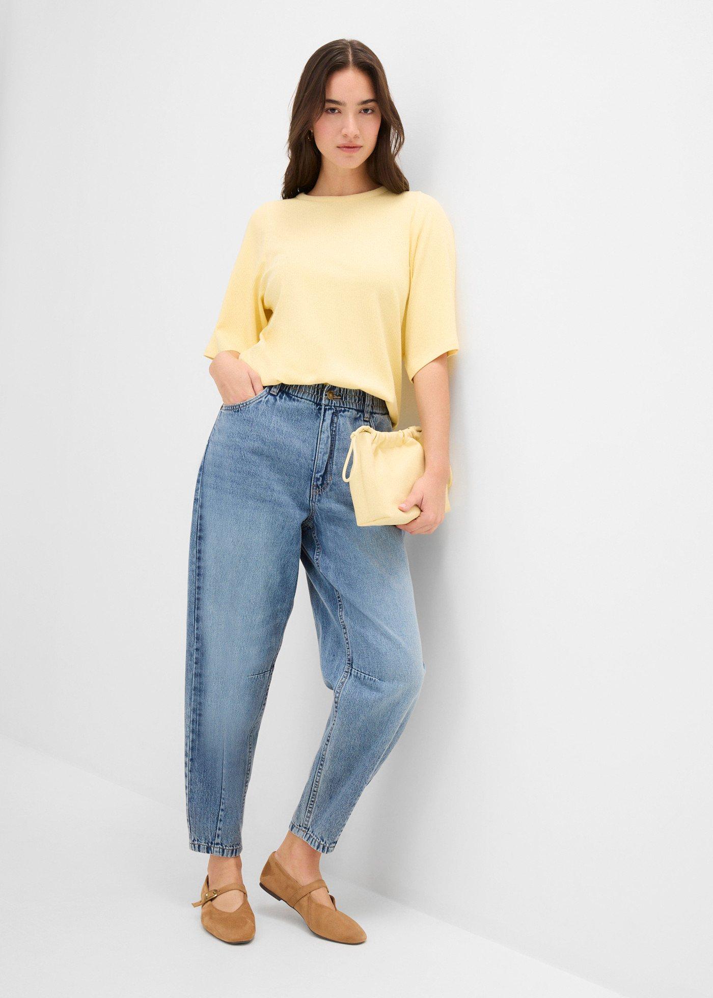 Jeansy typu barrel, cropped - Bonprix