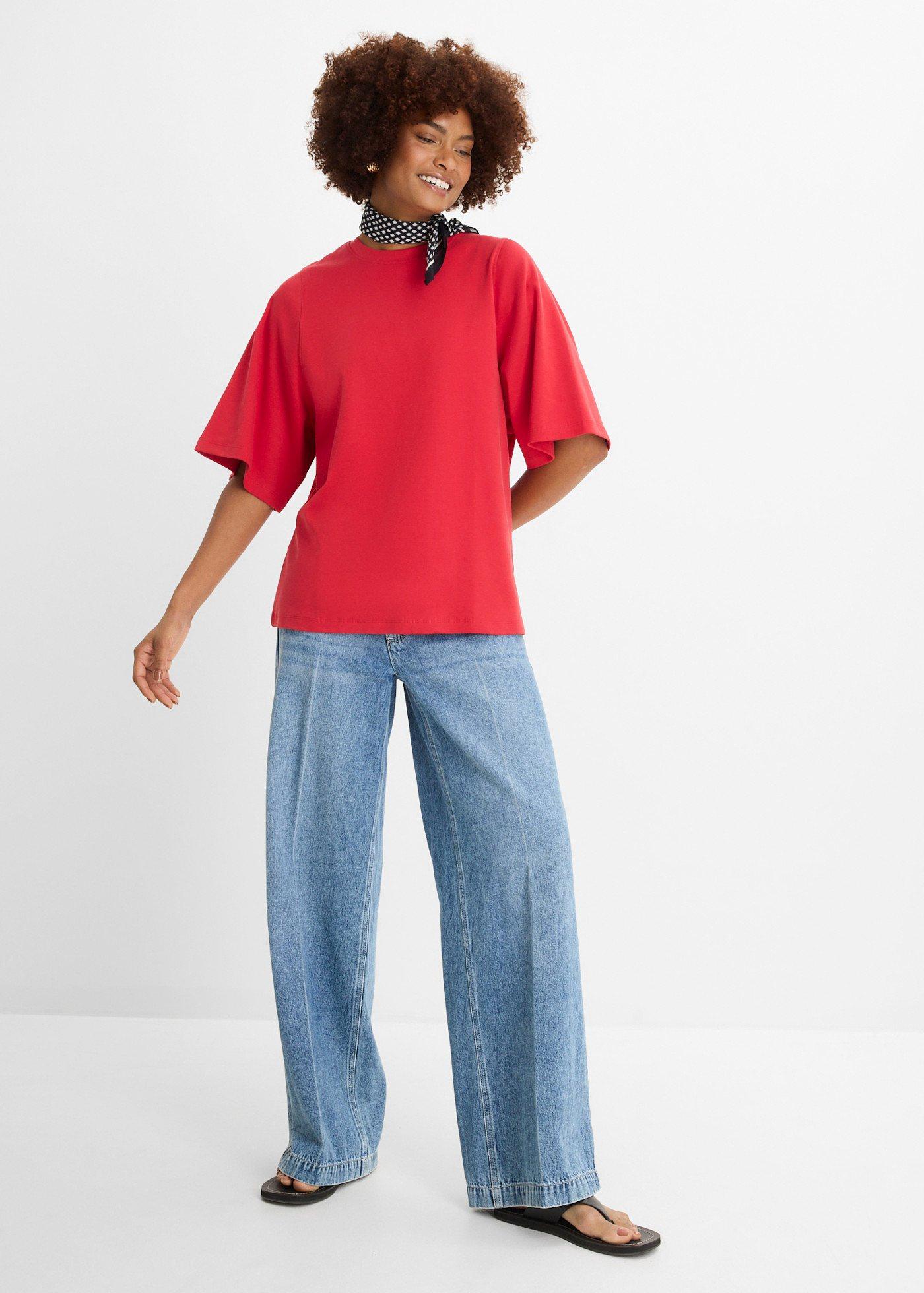 T-shirt oversize z czystej bawełny organicznej - Bonprix
