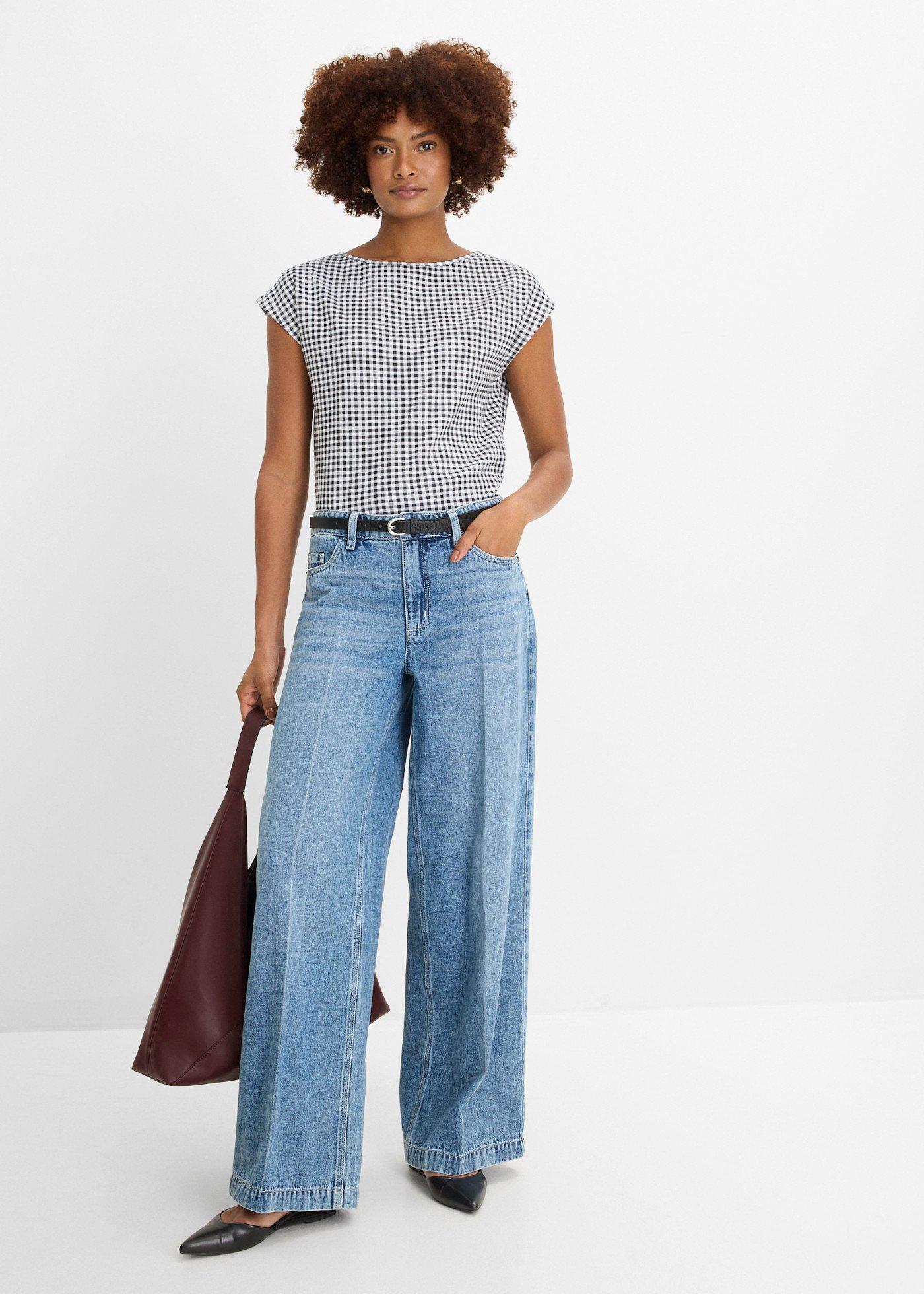 Bluzka oversize z grubej bawełny organicznej - Bonprix