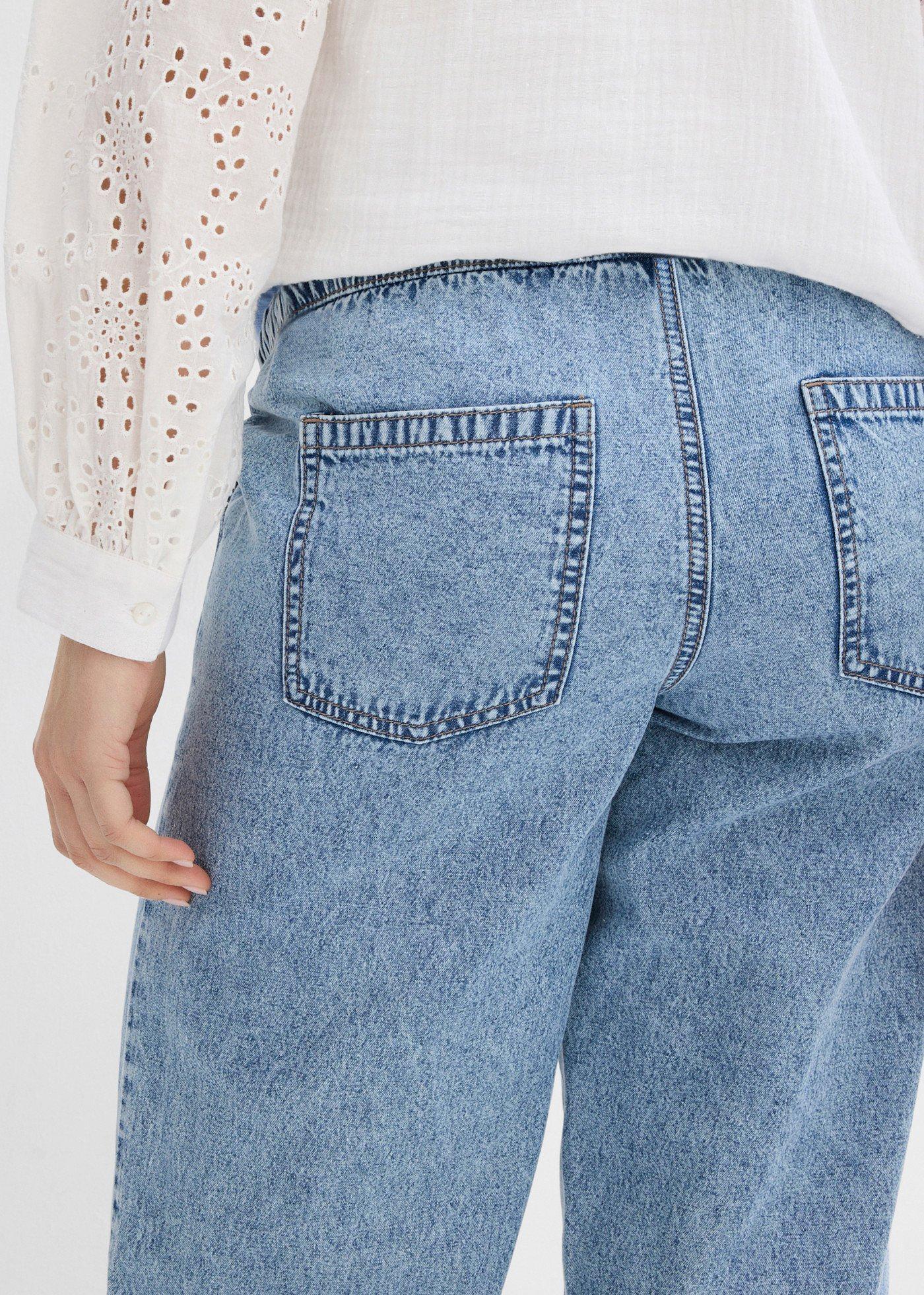 Jeansy ciążowe z lekkiego denimu, o długości do kostki, boyfriend fit - Bonprix