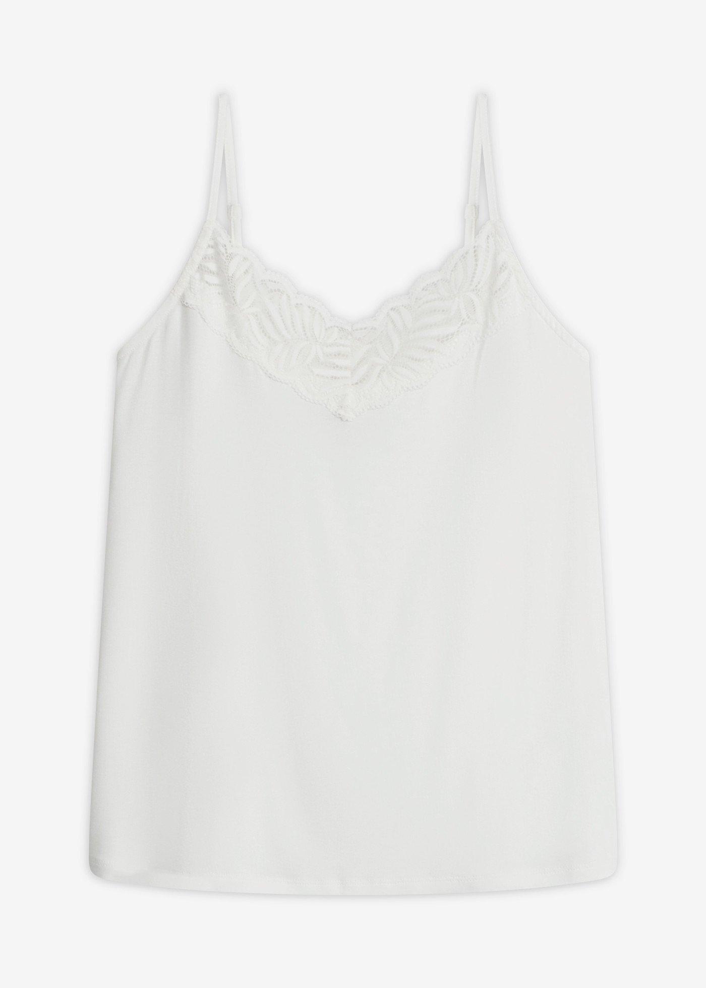 Bonprix Femme Top À Fines Bretelles Blanc 42/44