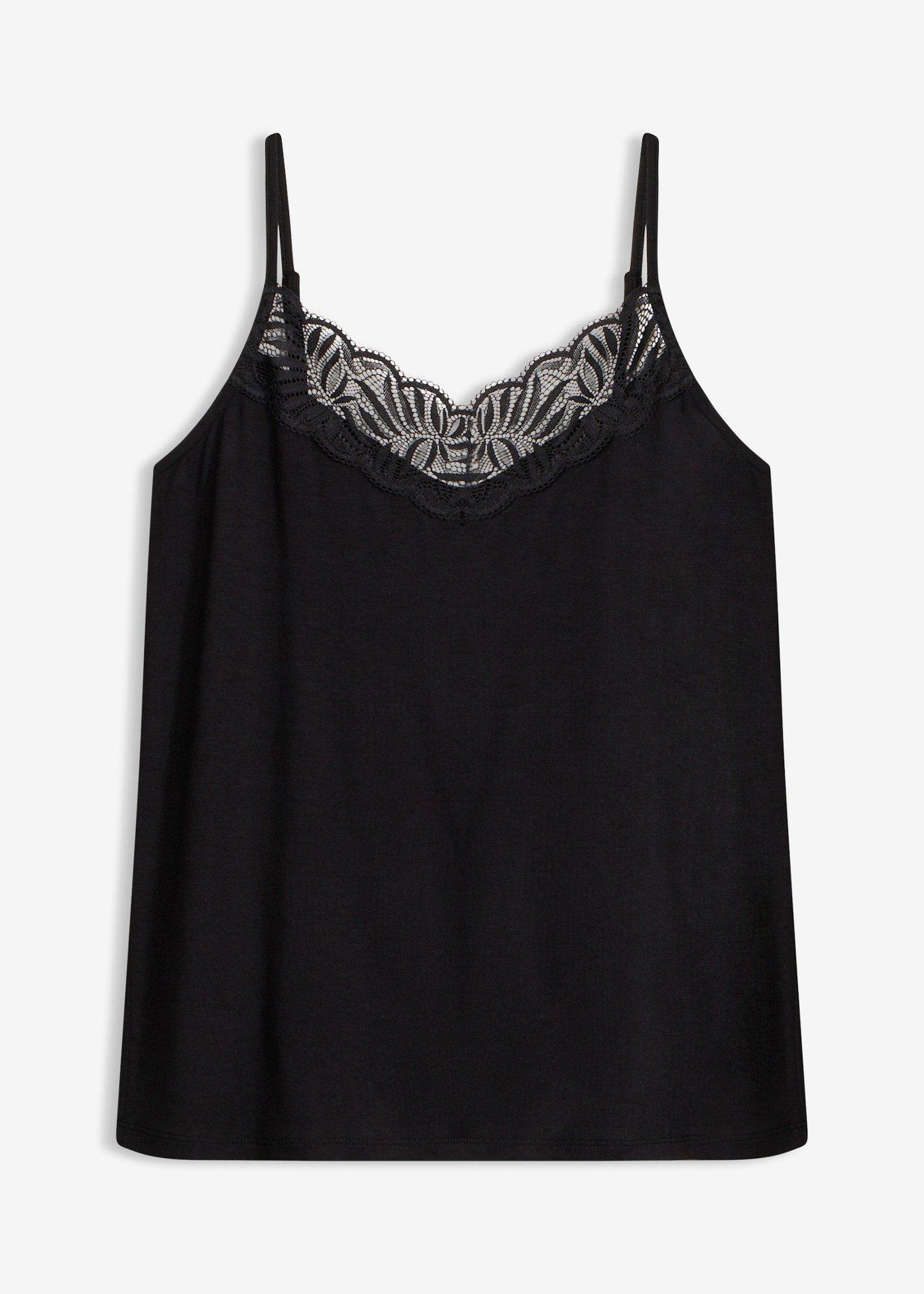 Bonprix Femme Top À Fines Bretelles Noir 42/44