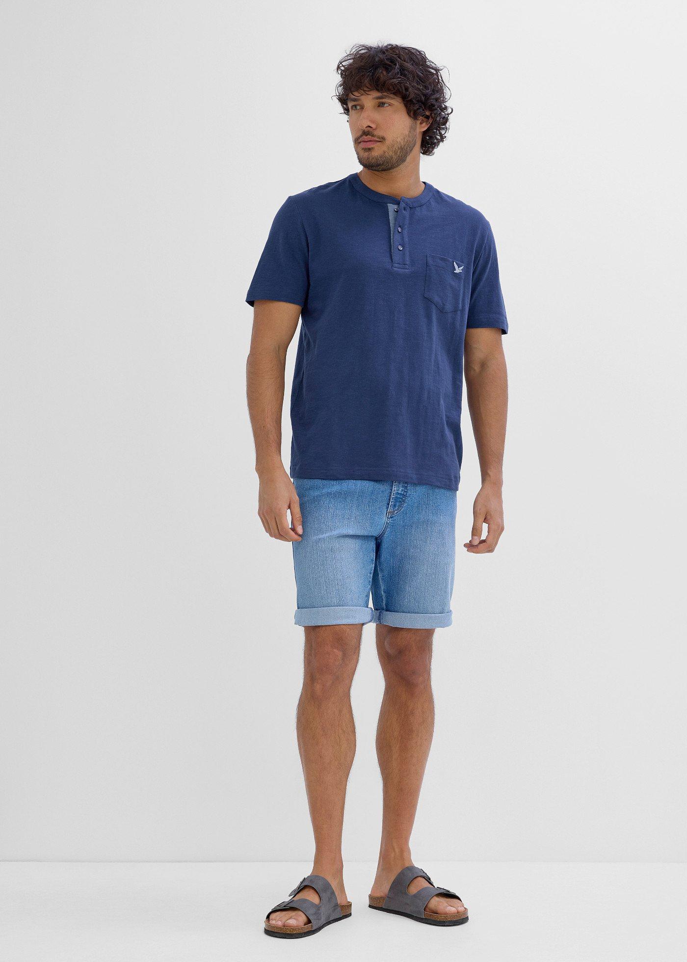 Koszulka z dekoltem henley z czystej bawełny organicznej - Bonprix