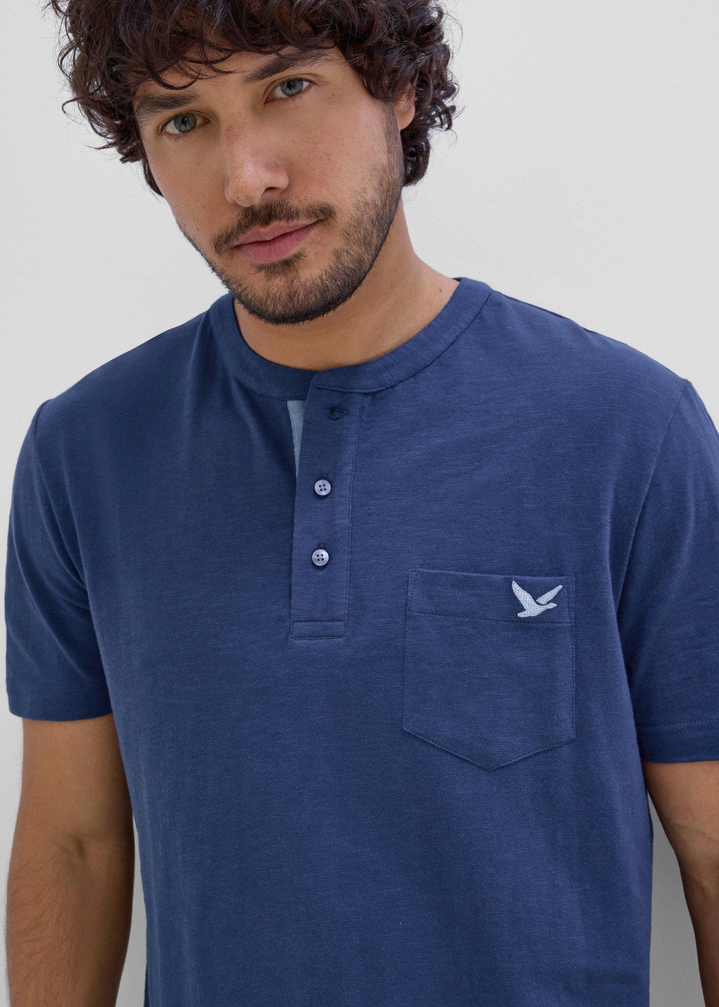 Koszulka z dekoltem henley z czystej bawełny organicznej - Bonprix