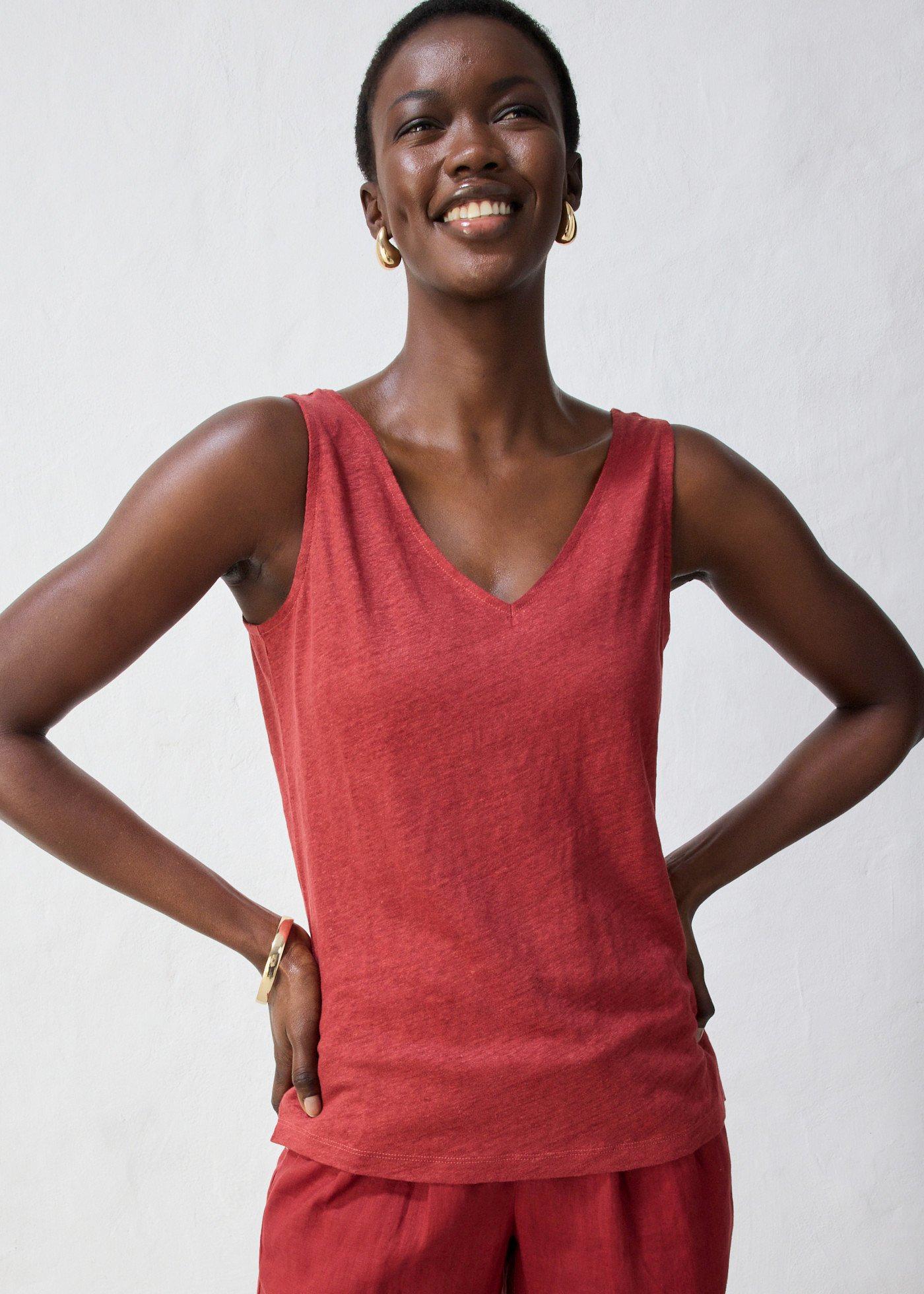 Tank top z czystego lnu - Bonprix