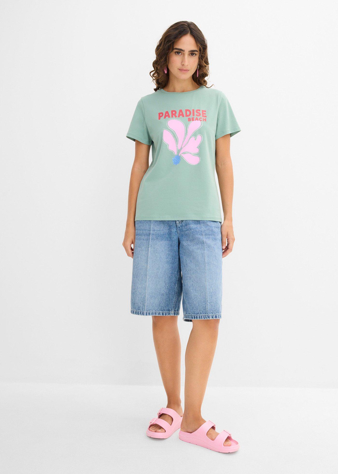 T-shirt z mieszanki bawełny - Bonprix