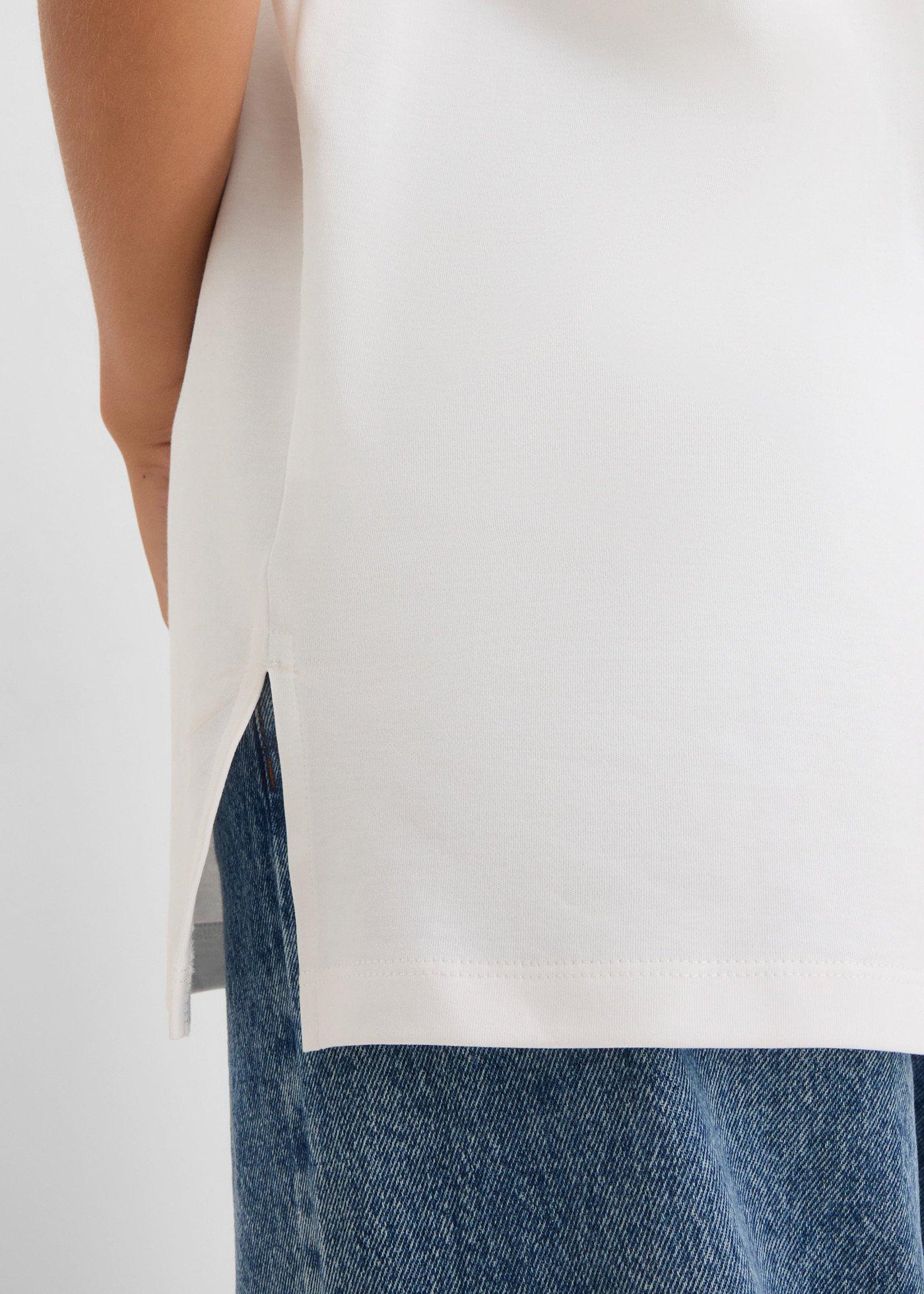 Długi T-shirt z dzianiny interlock - Bonprix