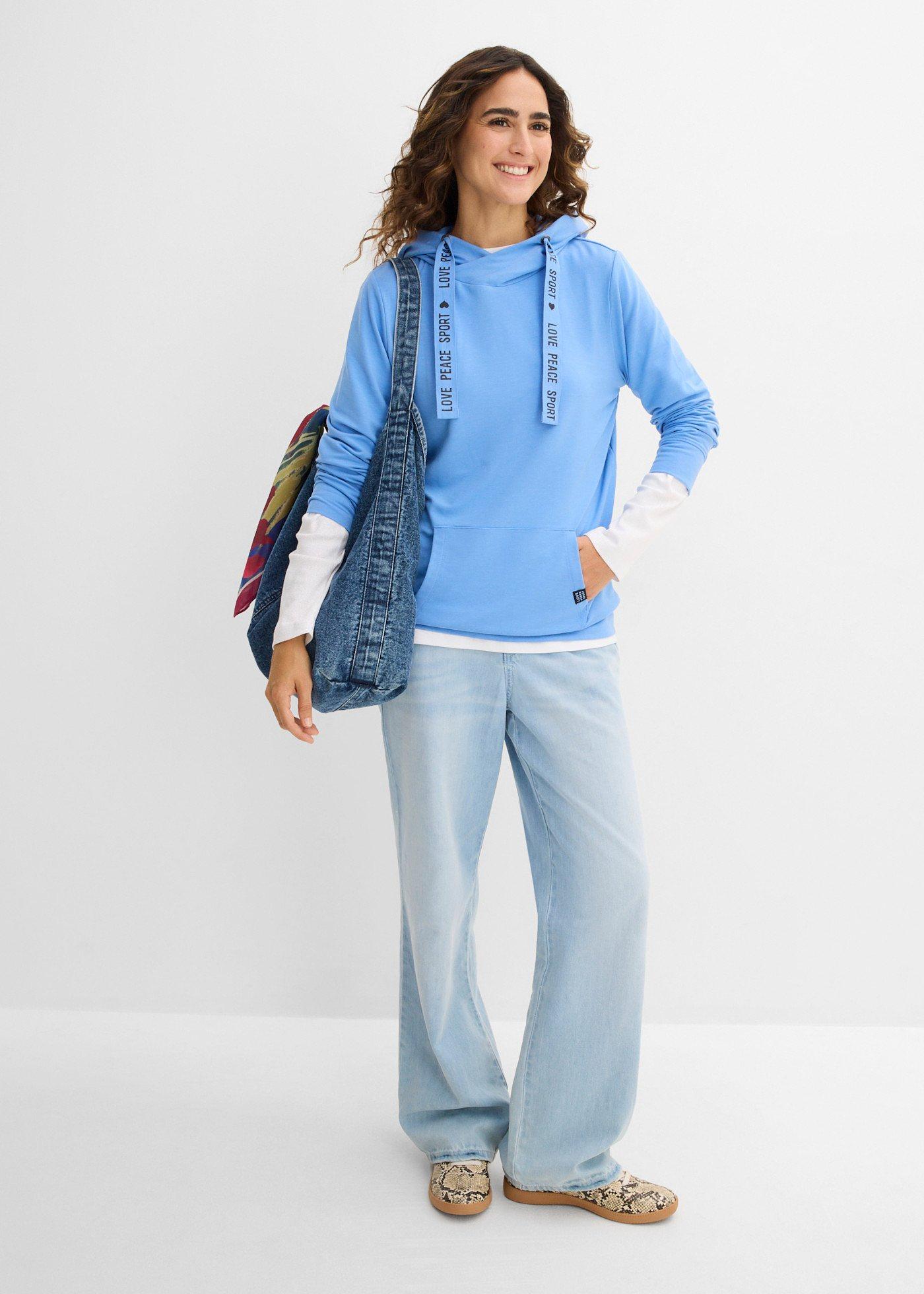 Bluza z kapturem, z miękkiego materiału z wiskozą - Bonprix