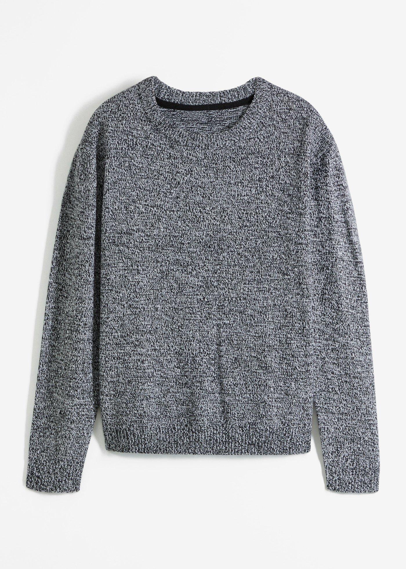 Pull en maille chinée à col rond