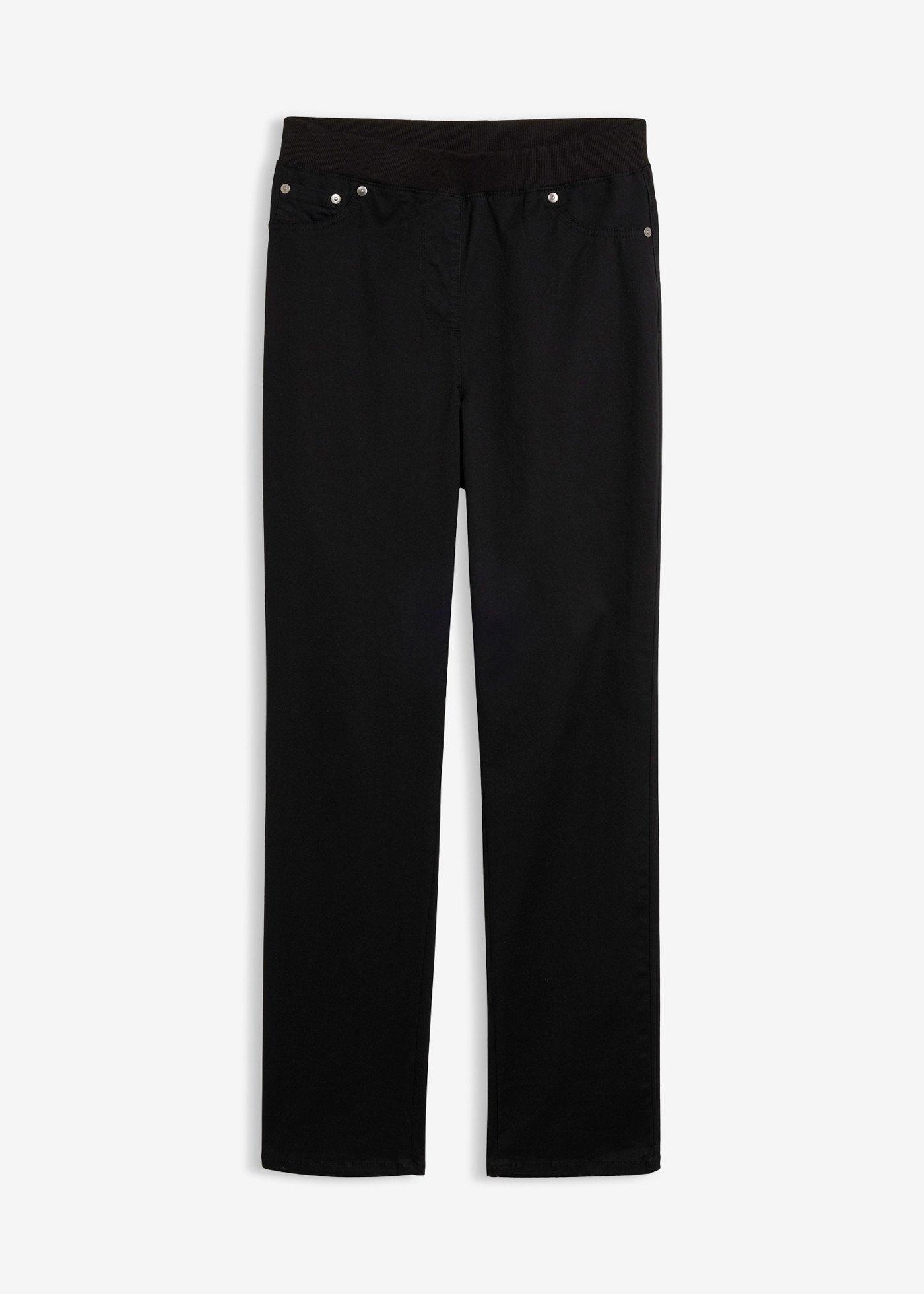 Pantaloni treggings din twill, din amestec elastic cu bumbac