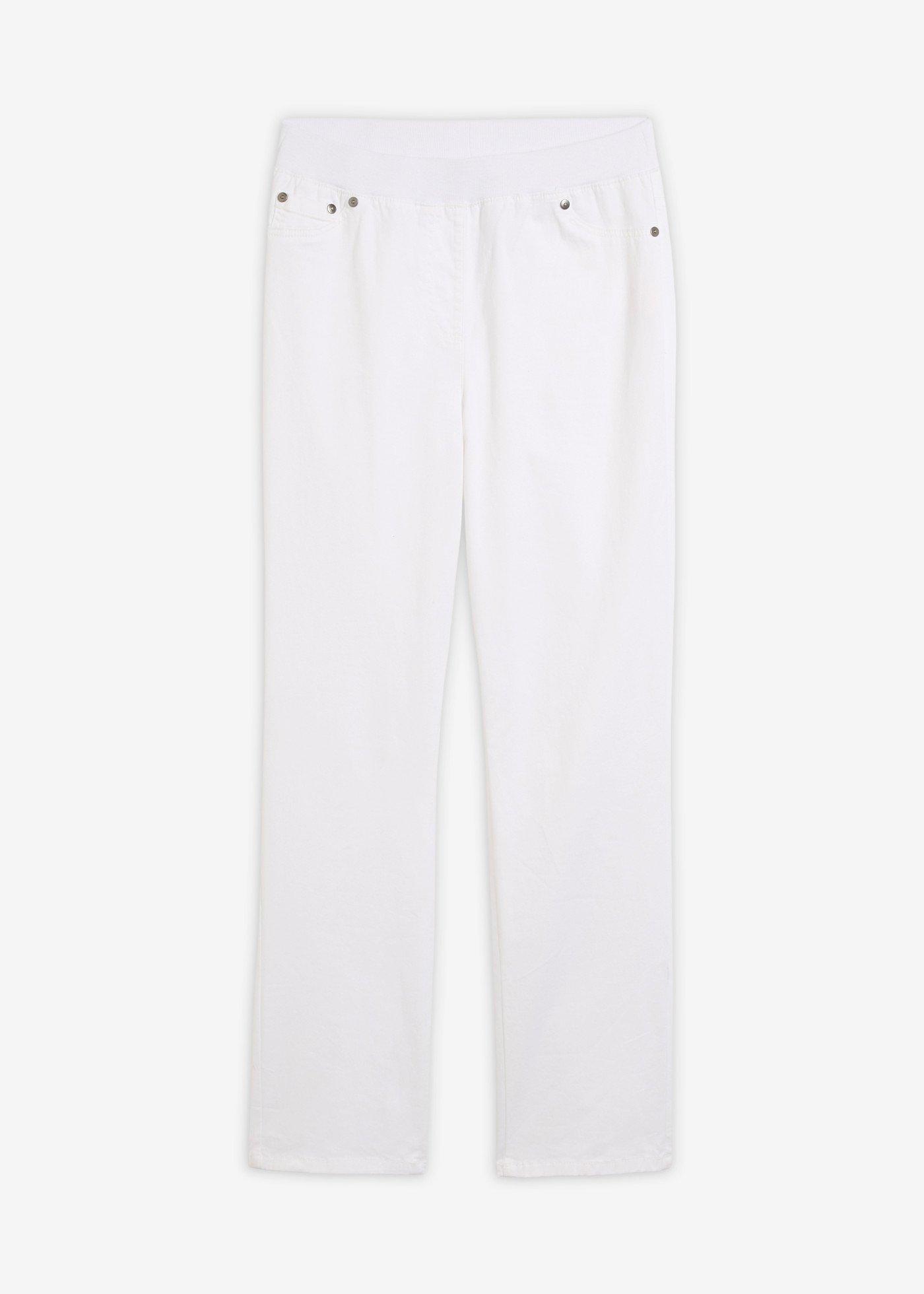 Pantaloni treggings din twill, din amestec elastic cu bumbac