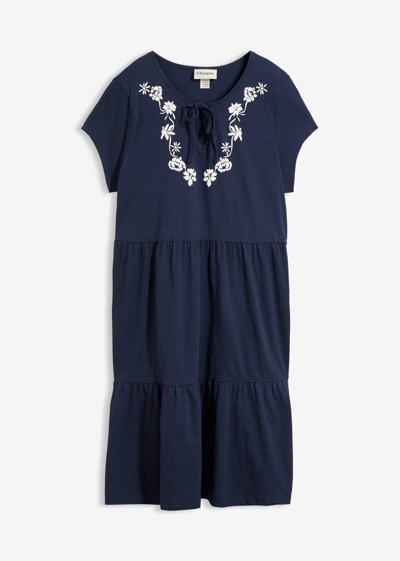 Rochie-tunică din bumbac, cu mânecă scurtă