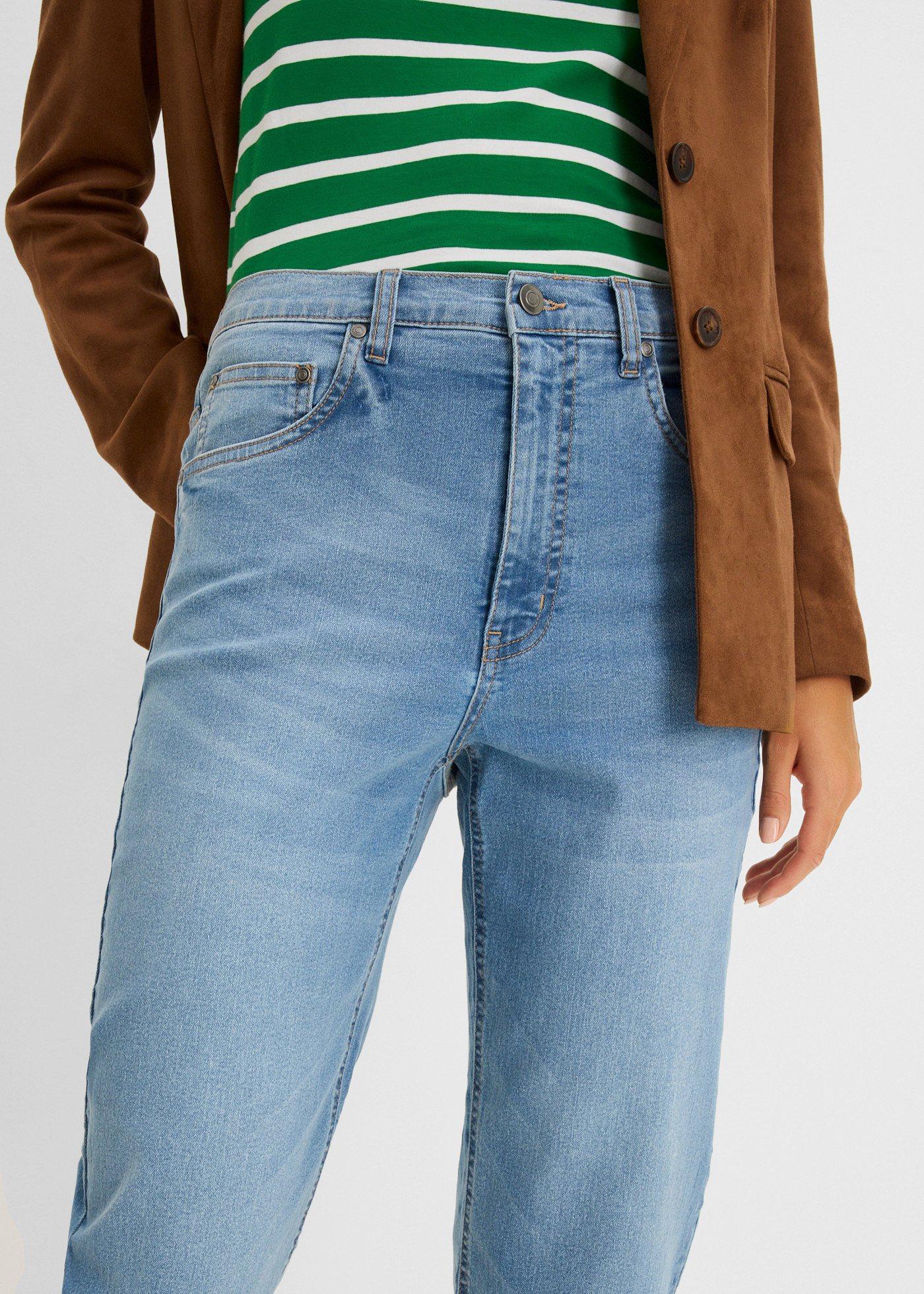 Jeansy Mom high waist cropped - Bonprix