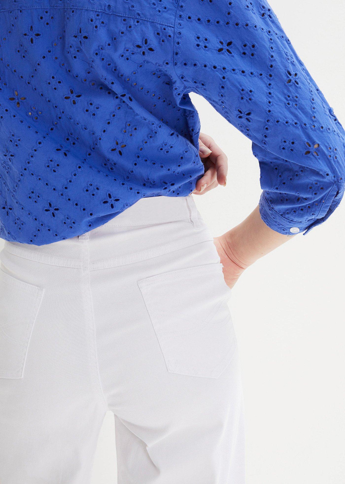 Jeansy wide leg, high waist, ze stretchem - Bonprix
