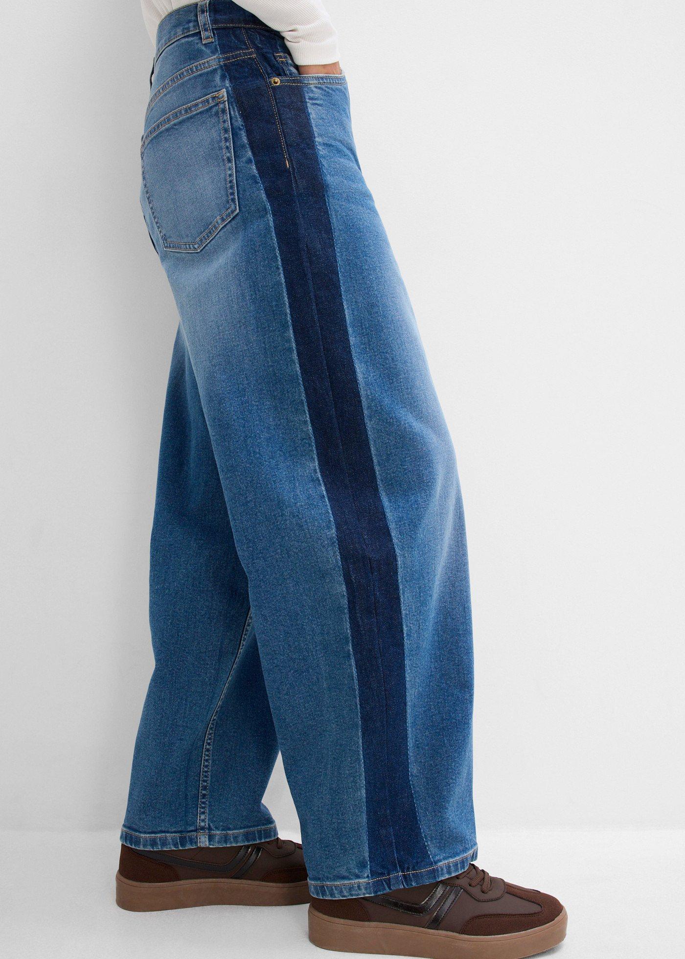 Dżinsy typu barrel, high waist, skrócona długość - Bonprix